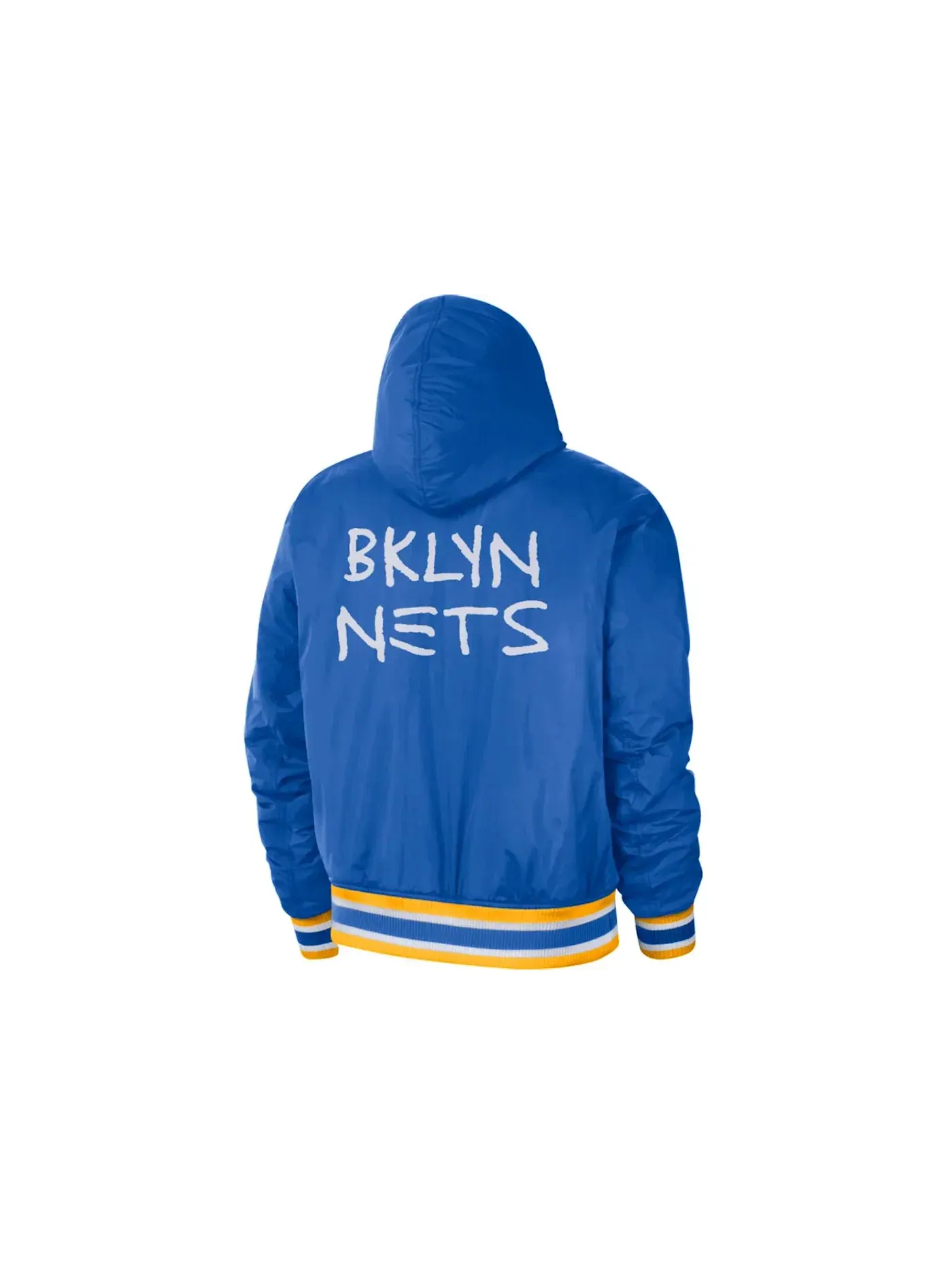 Мужская куртка Nike NBA Brooklyn Nets Courtside City Edition Loose Fit — изображение 2 из 2, синий/белый/желтый