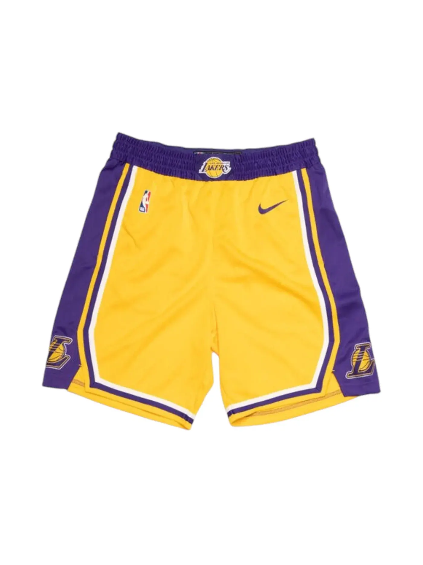 Мужские шорты Dri-FIT с принтом Nike NBA Los Angeles Lakers Icon Edition Shorts — изображение 1 из 1, желтый/фиолетовый