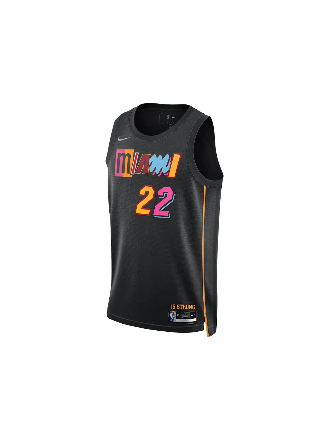 Мужская джерси с длинным рукавом Nike NBA Miami Heat City Edition Jimmy Butler 22 Dri-FIT Swingman Jersey, черный