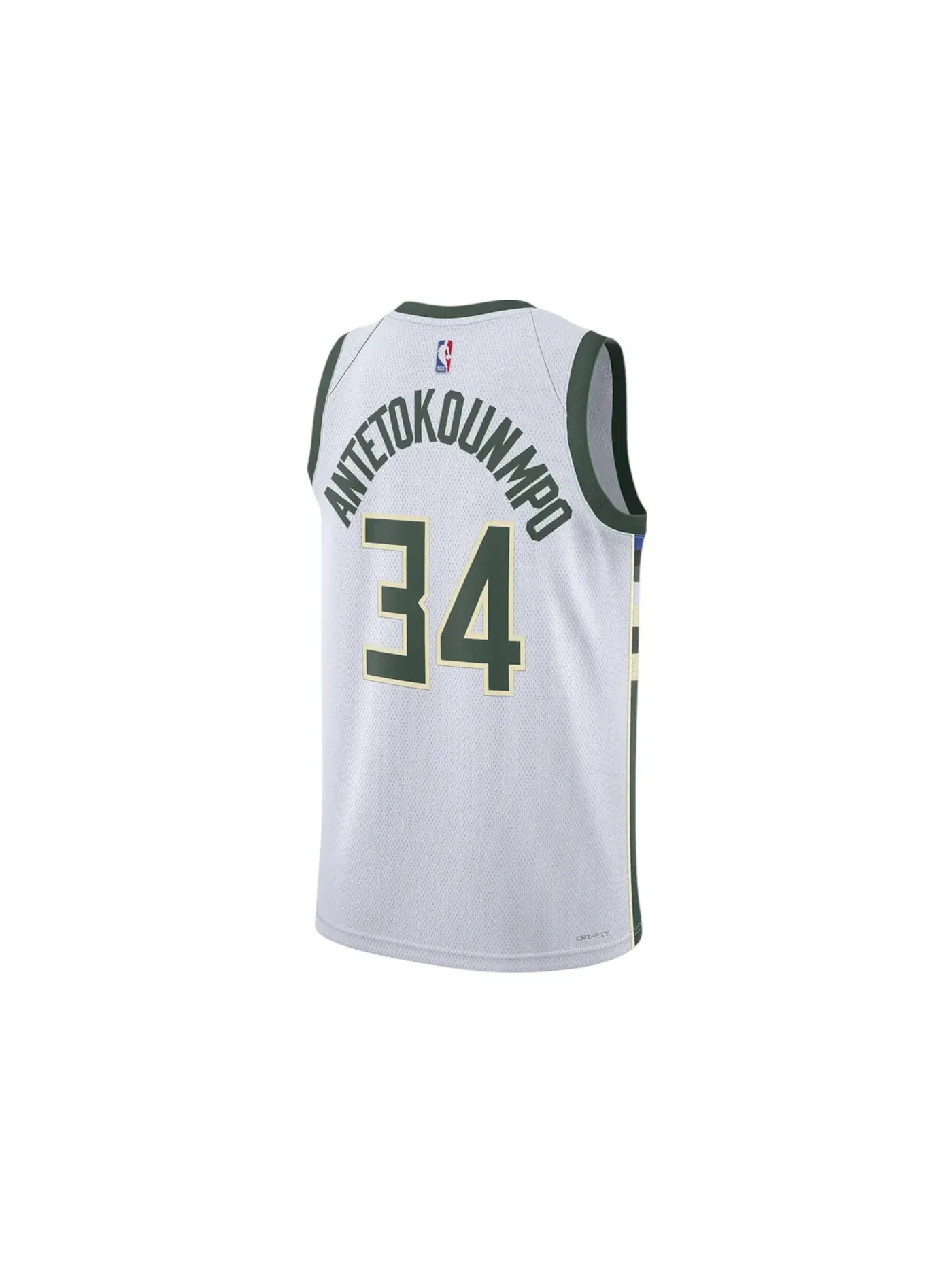 Мужская футболка с принтом Milwaukee Bucks Giannis Antetokounmpo Nike — изображение 2 из 2, белый/зеленый/кремовый