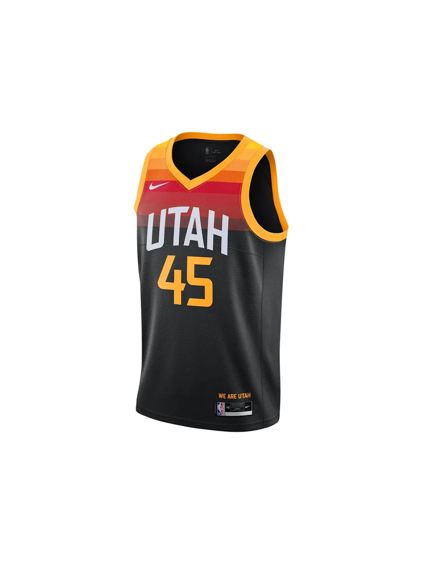 Мужская баскетбольная джерси Utah Jazz City Edition Donovan Mitchell 45 Swingman Nike — изображение 1 из 2, черный