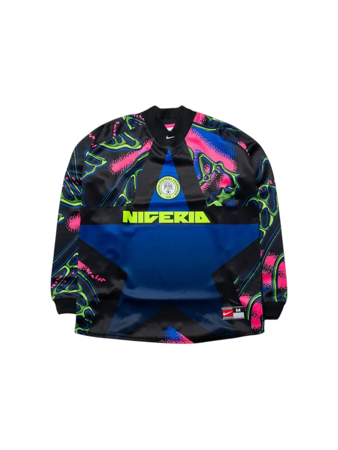 Мужская футболка-джерси с длинным рукавом Nike Nigeria Authentic Goalkeeper Jersey — изображение 1 из 2, черный/розовый