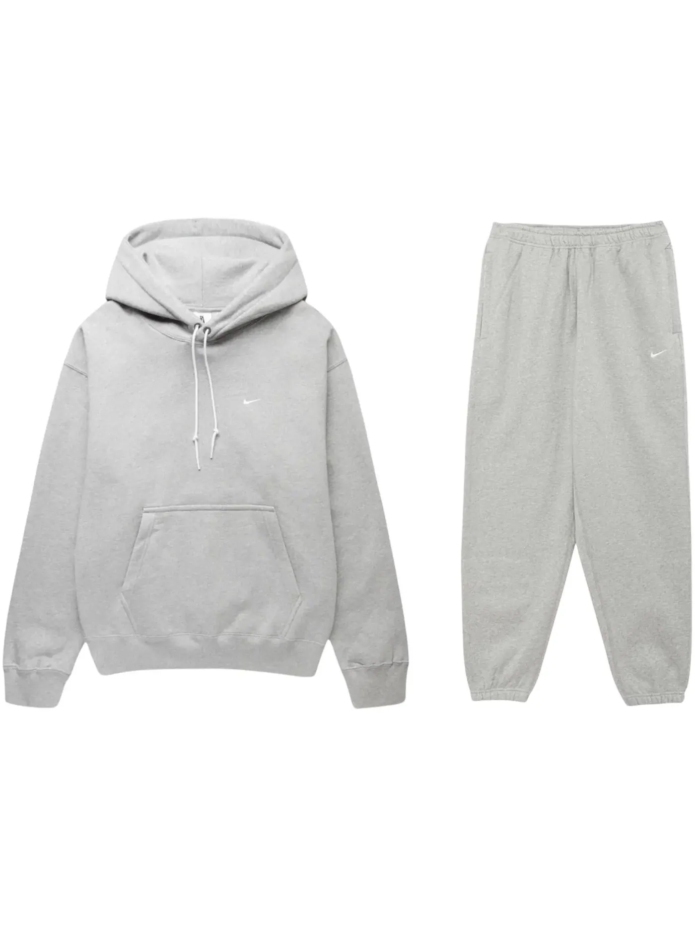 Мужской спортивный комплект из футера с капюшоном Nike Nikelab Solo Swoosh Fleece Pullover Hoodie & Joggers Set, темный серый