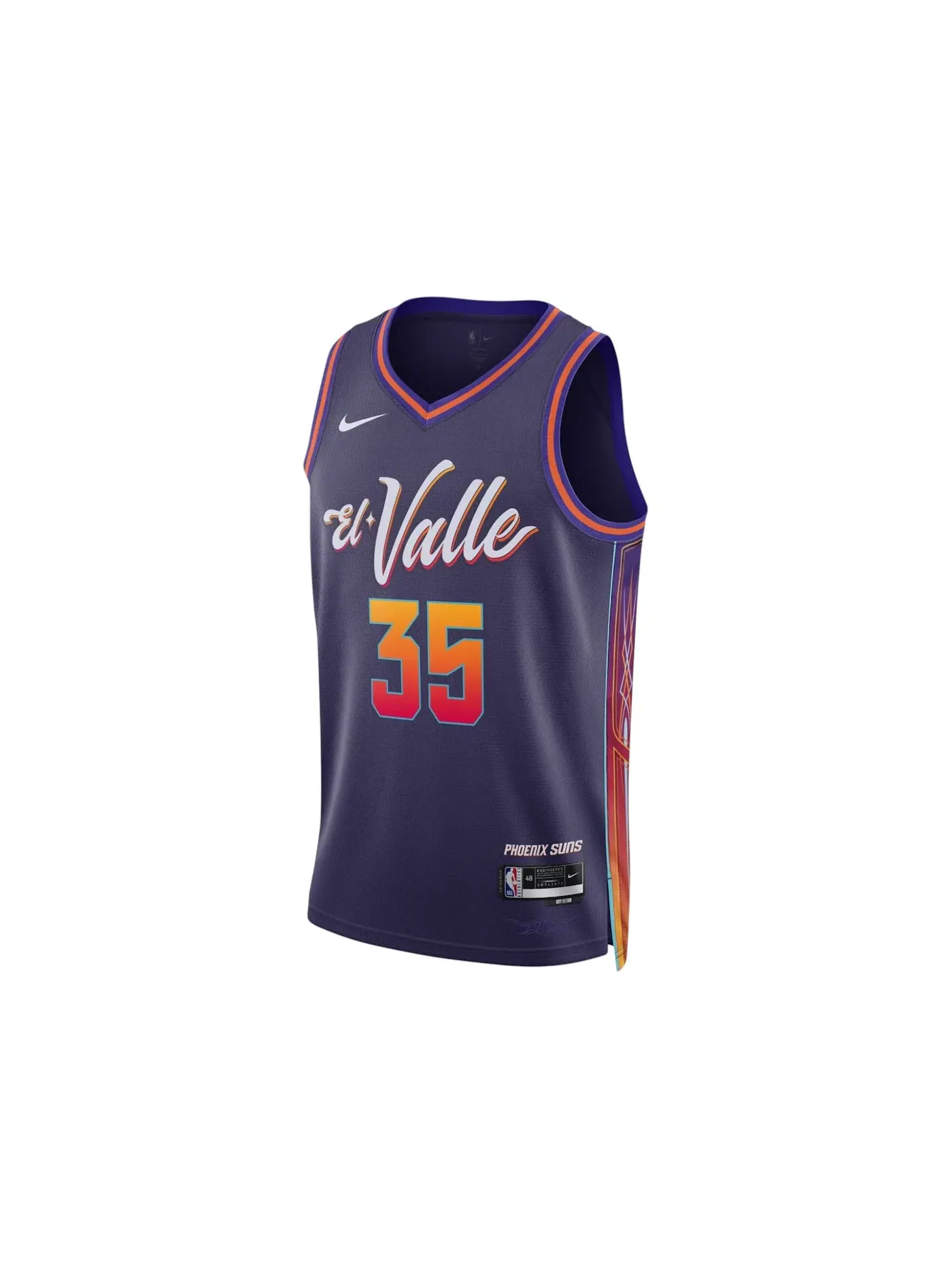 Мужская джерси с принтом Nike Phoenix Suns Kevin Durant 35 2023 — изображение 1 из 1, фиолетовый