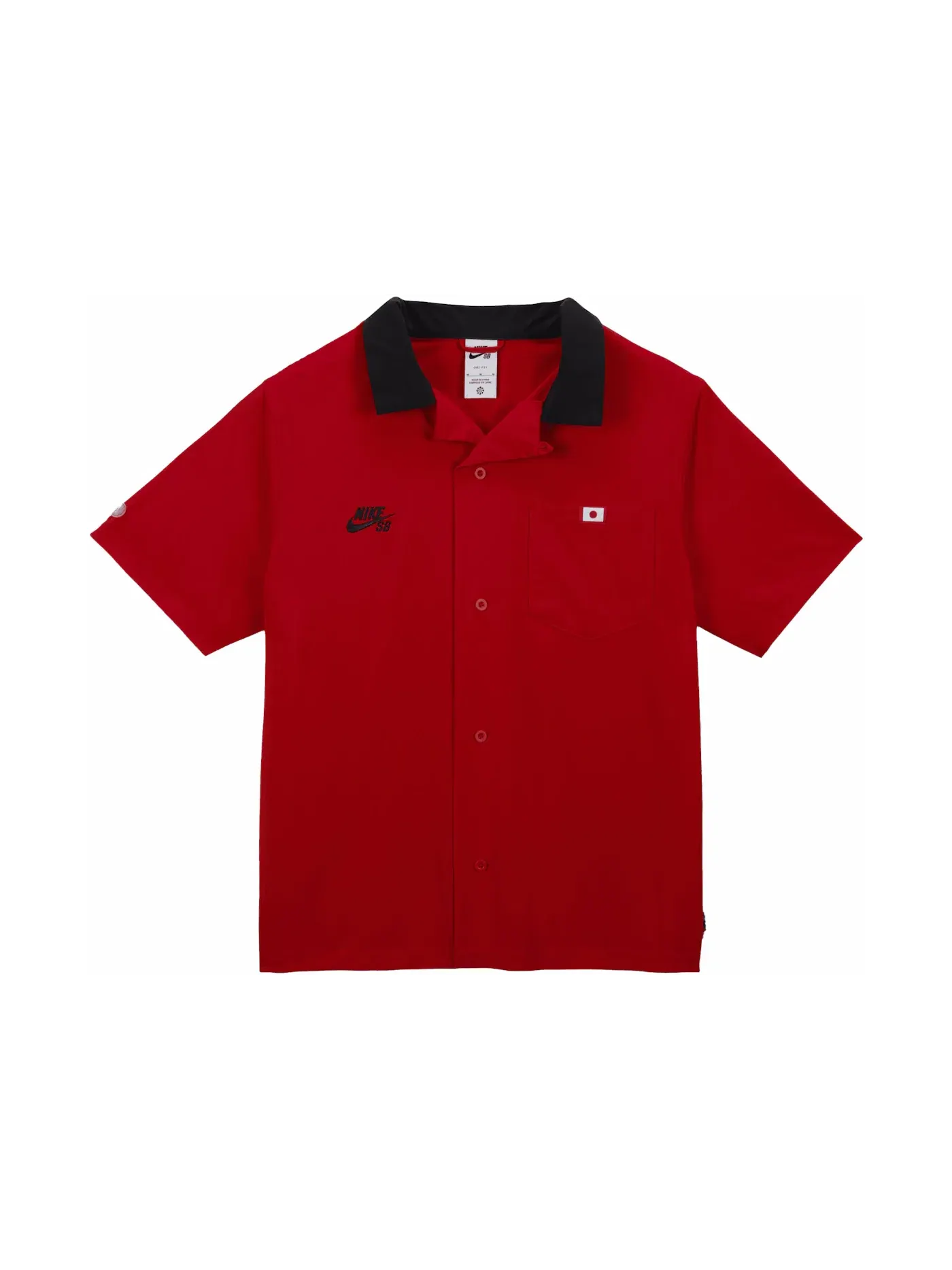 Мужская рубашка с коротким рукавом Nike SB Olympics 2024 Japan S/S Bowler — изображение 1 из 2, красный/черный