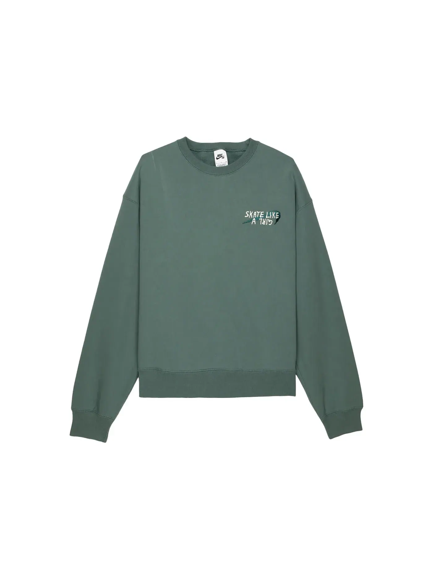 Женская худи с длинным рукавом Nike SB Skate Like A Girl Crewneck Hoodie — изображение 1 из 2, темный зеленый