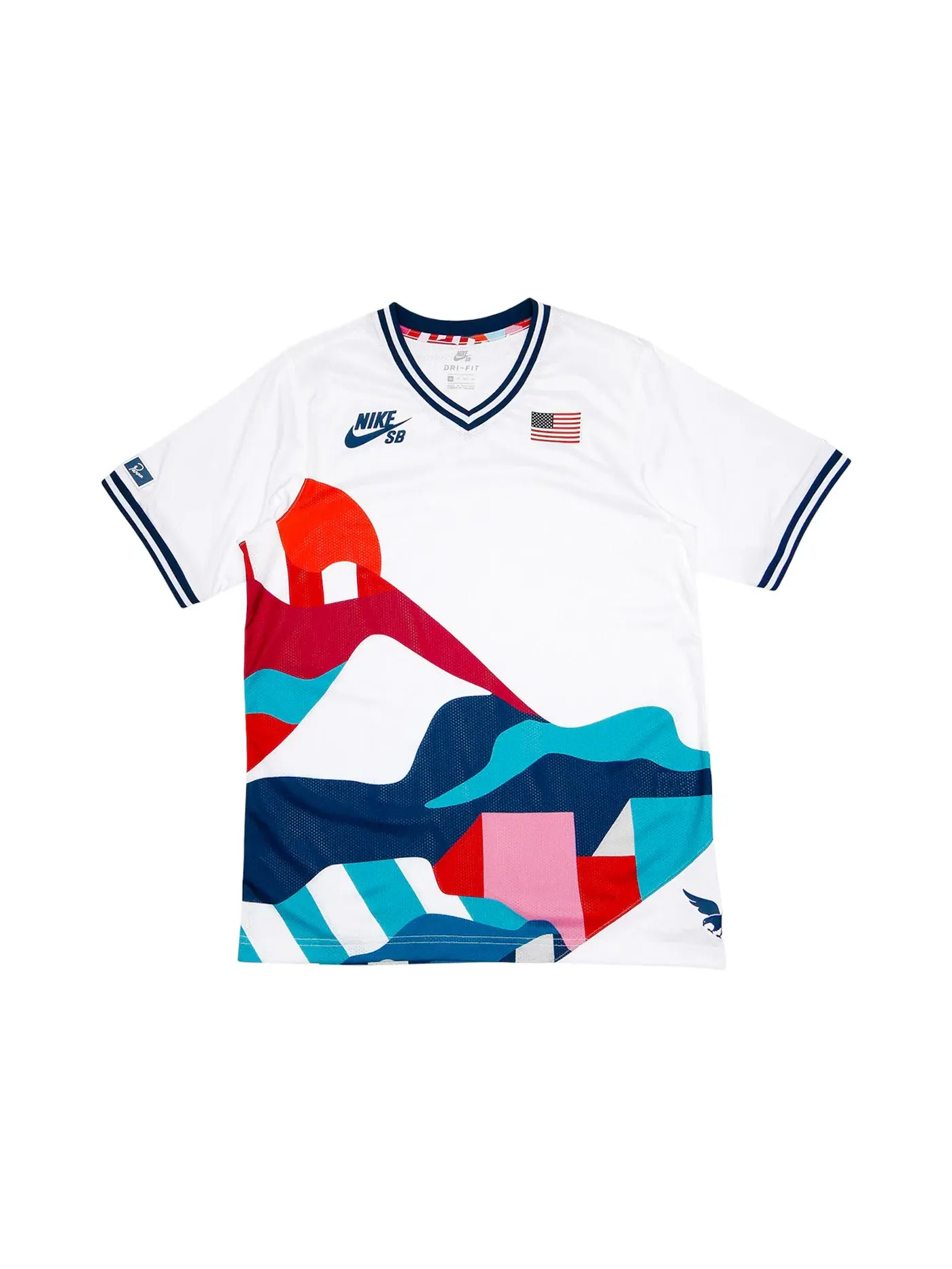 Мужская футболка с принтом Nike Jersey — изображение 1 из 2, белый синий