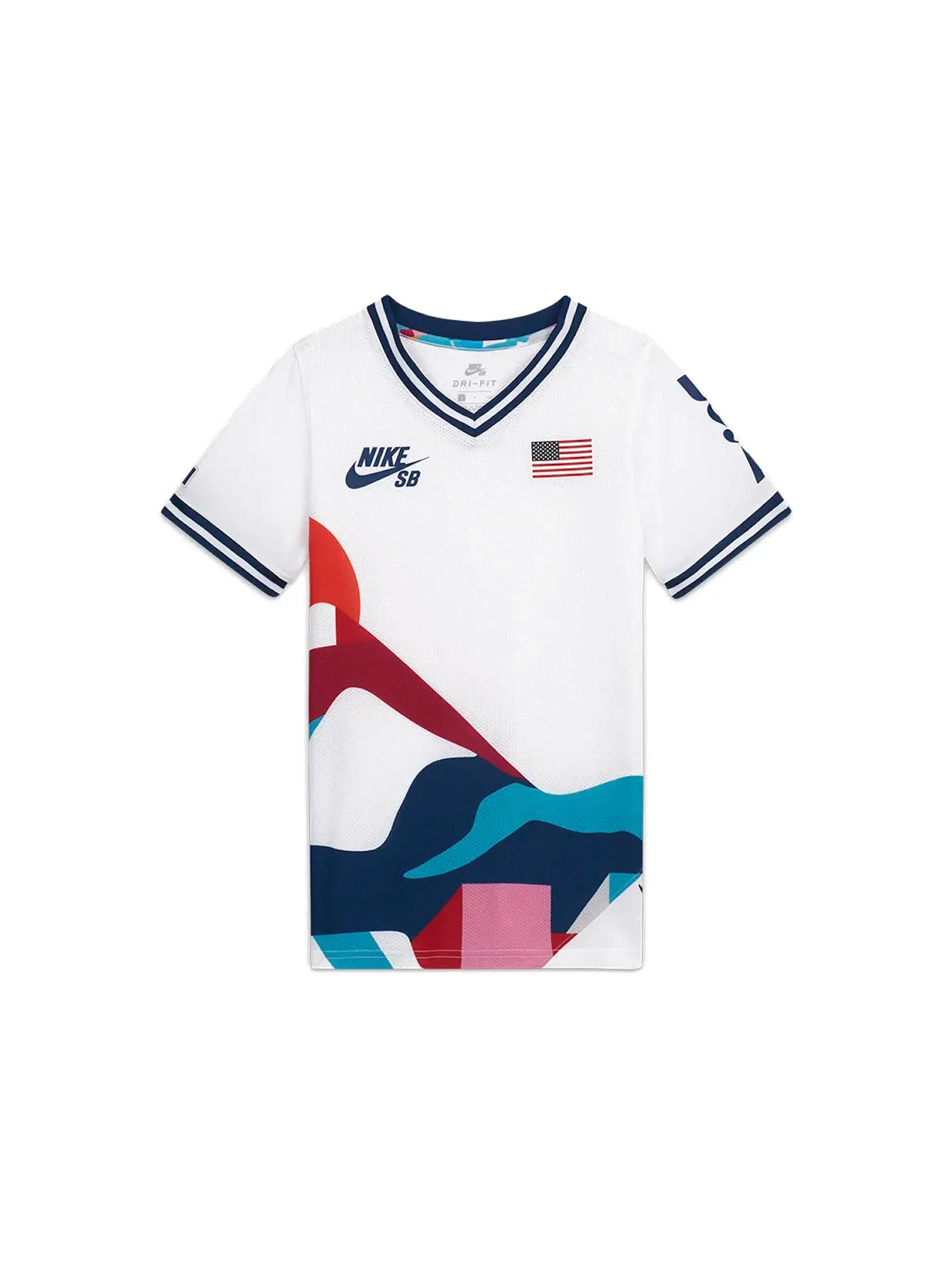 Детская джерси с принтом Nike SB x Parra USA Federation Kit Crew Jersey — изображение 1 из 2, белый синий