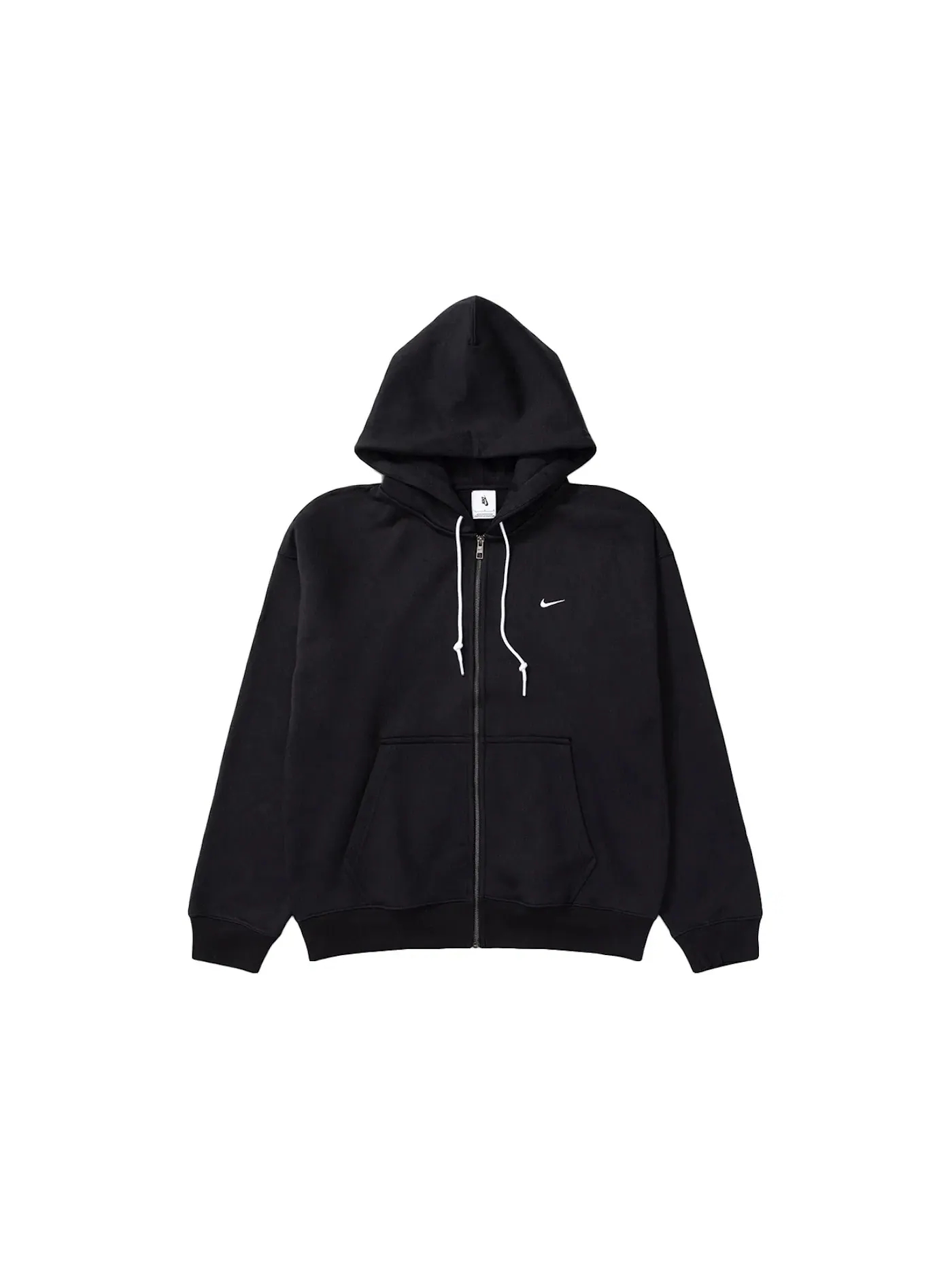 Мужская худи на молнии Nike Solo Swoosh — изображение 1 из 2, черный/белый