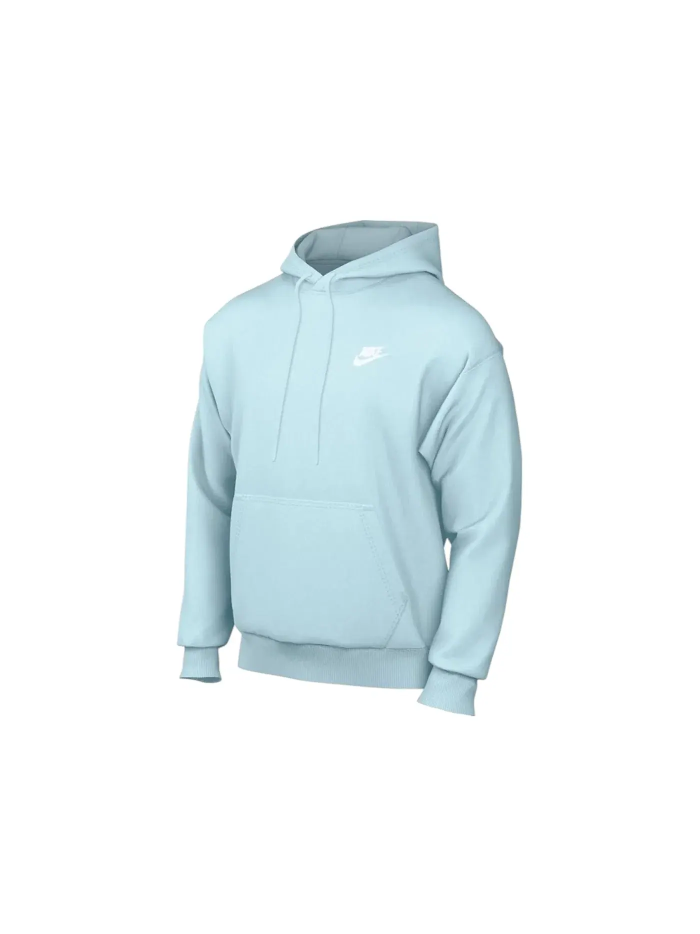 Мужской пуловер с капюшоном из футера Nike Sportswear Club Fleece — изображение 1 из 1, светлый синий/белый