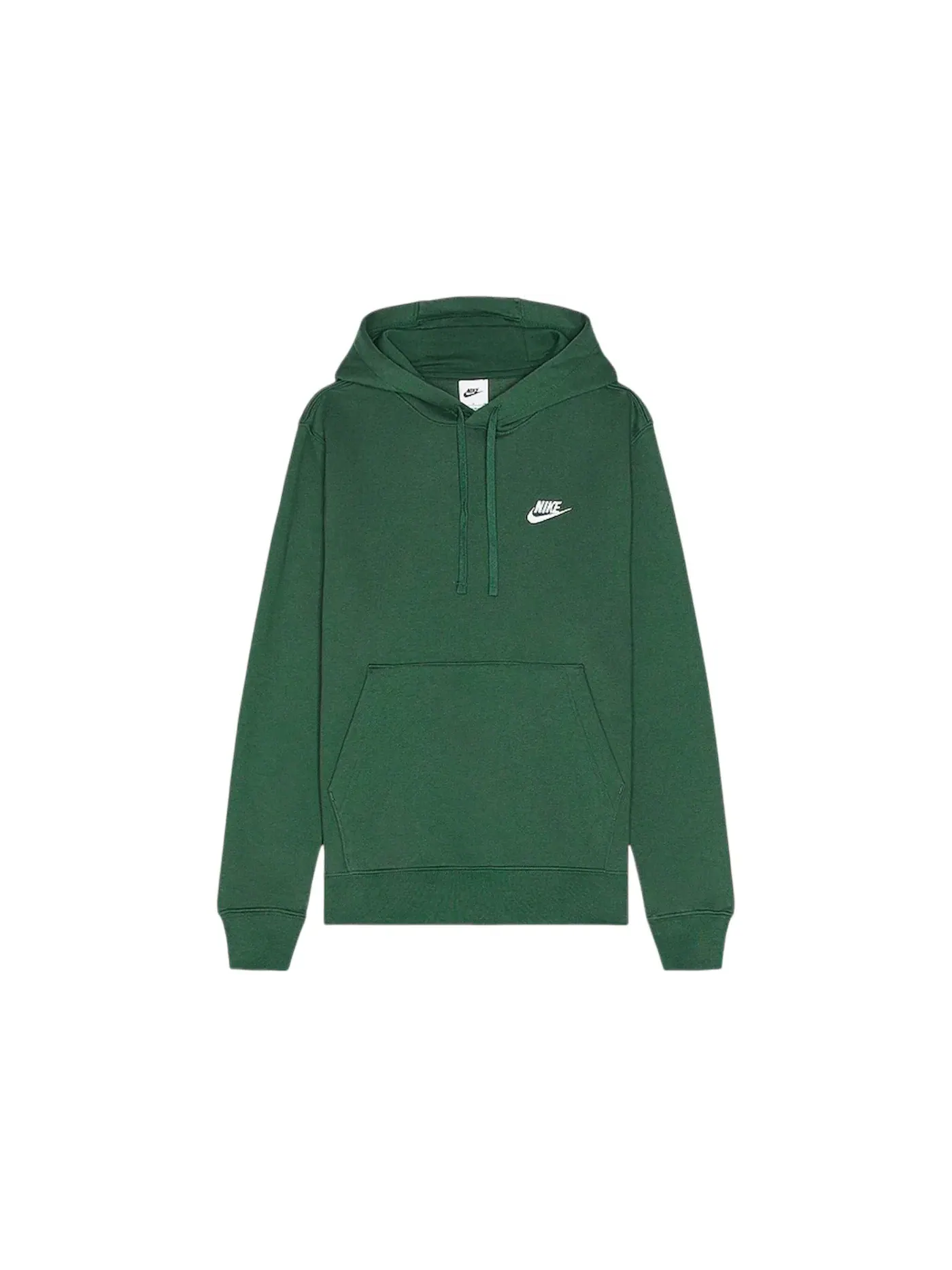 Мужской пуловер с капюшоном из футера Nike Sportswear Club — изображение 1 из 1, темный зеленый/белый