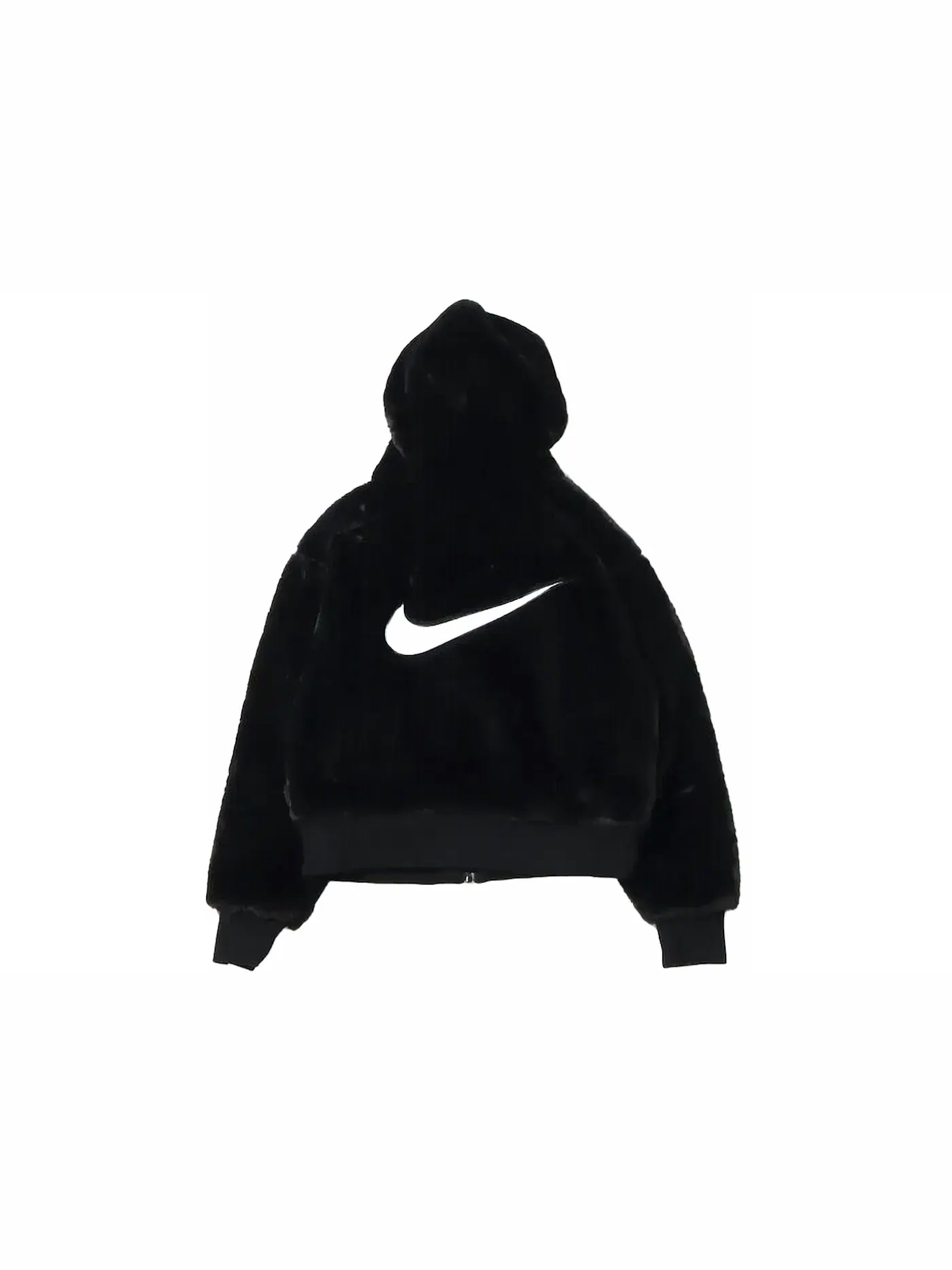 Женская куртка из искусственного меха с принтом Nike Jacket — изображение 2 из 2, черный/белый