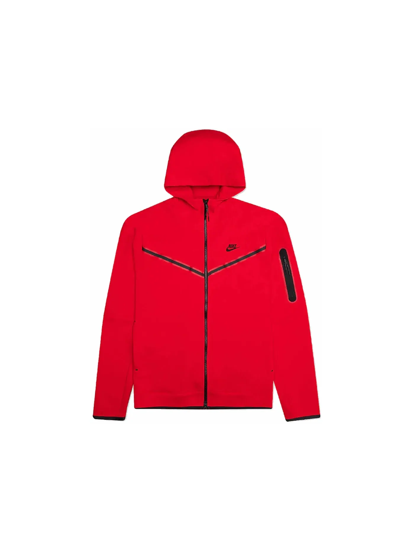 Детская худи на молнии Nike Tech Fleece — изображение 1 из 1, красный/черный
