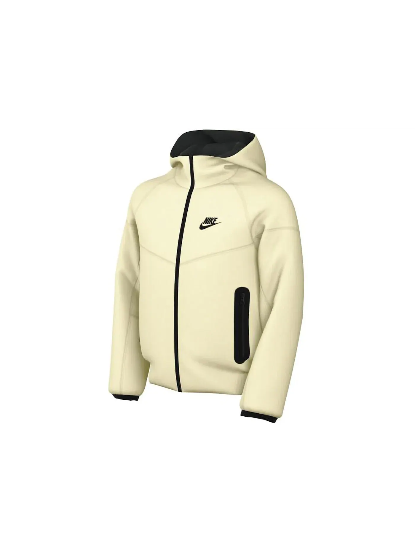 Детская худи с полной застежкой-молнией Tech Fleece Nike — изображение 1 из 1, кремовый черный