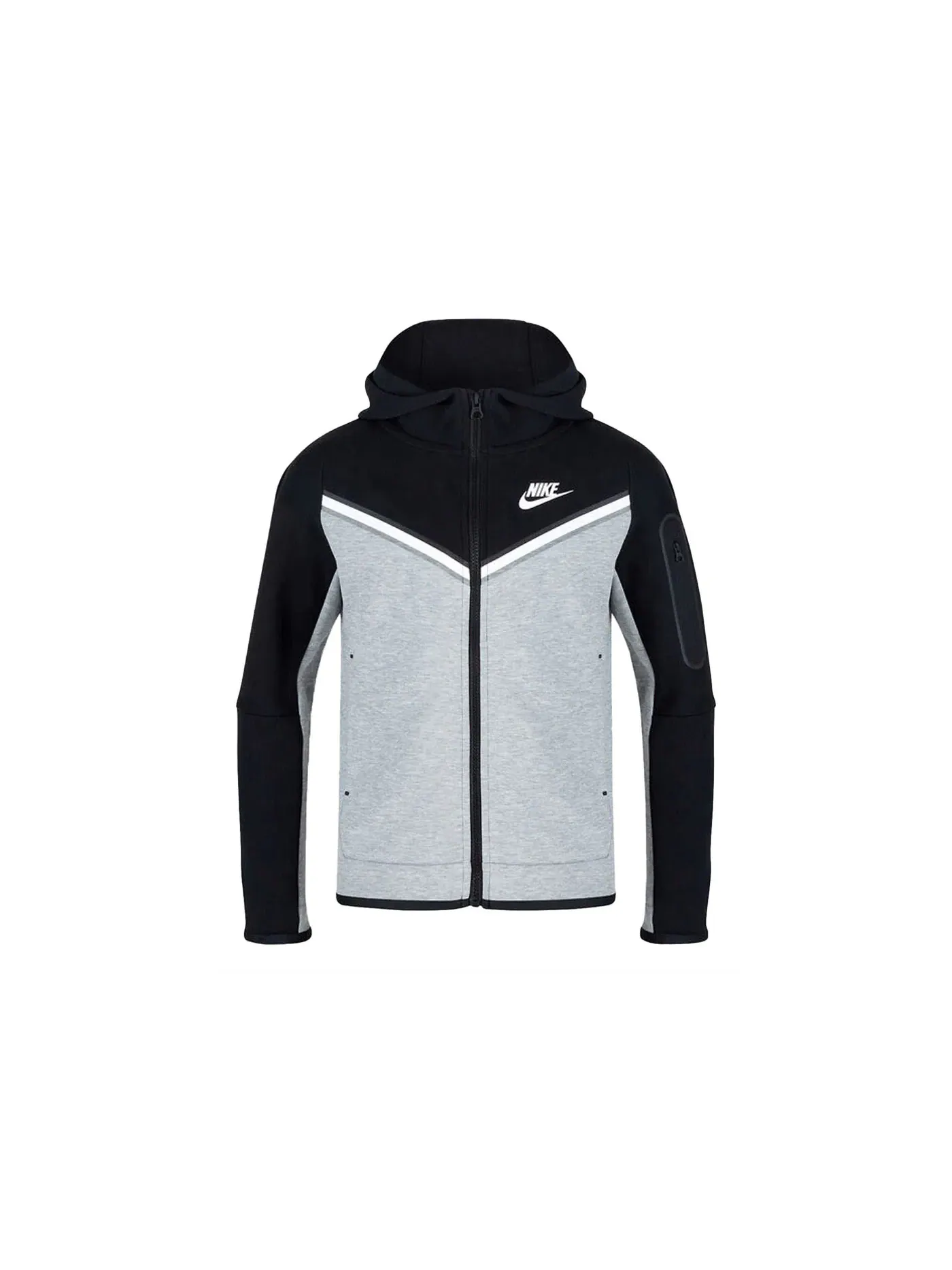 Детская худи с капюшоном Nike Sportswear Kids Tech Fleece — изображение 1 из 2, серый/черный