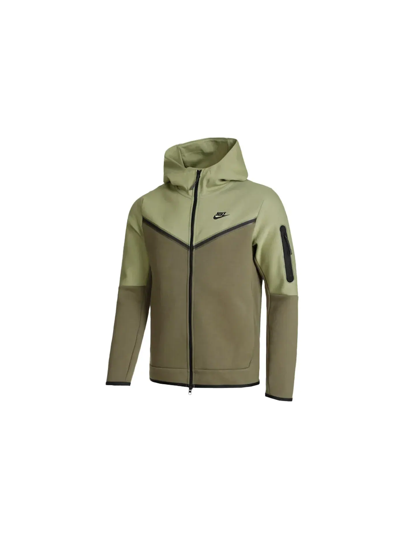 Мужская худи Tech Fleece Nike — изображение 1 из 1, оливковый/черный