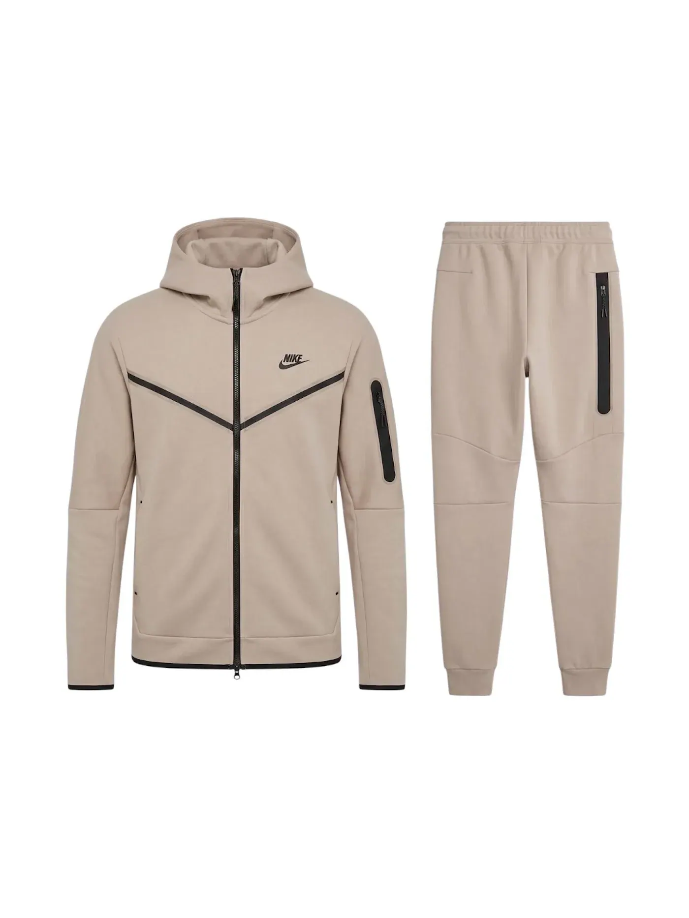Мужской спортивный костюм с капюшоном Set FW24 Nike — изображение 1 из 1, кремовый черный