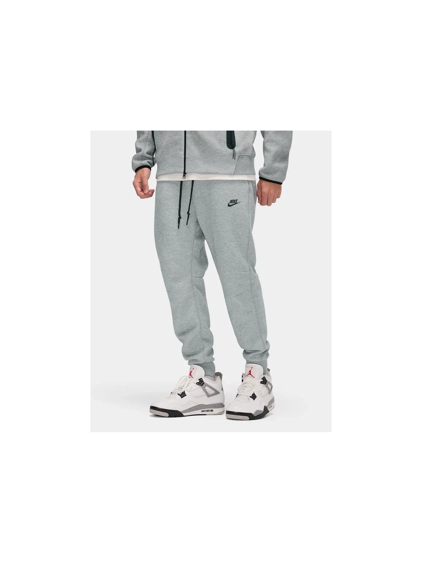 Мужские спортивные штаны из флиса Tech Fleece Joggers Nike — изображение 1 из 2, темный серый черный