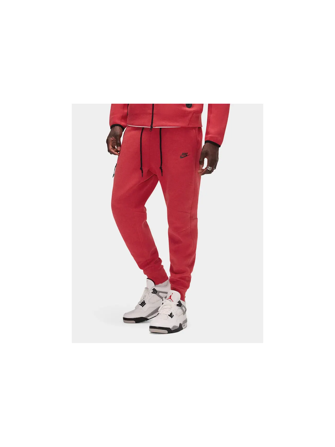 Мужские спортивные брюки из флиса Tech Fleece Nike — изображение 3 из 4, светлый красный
