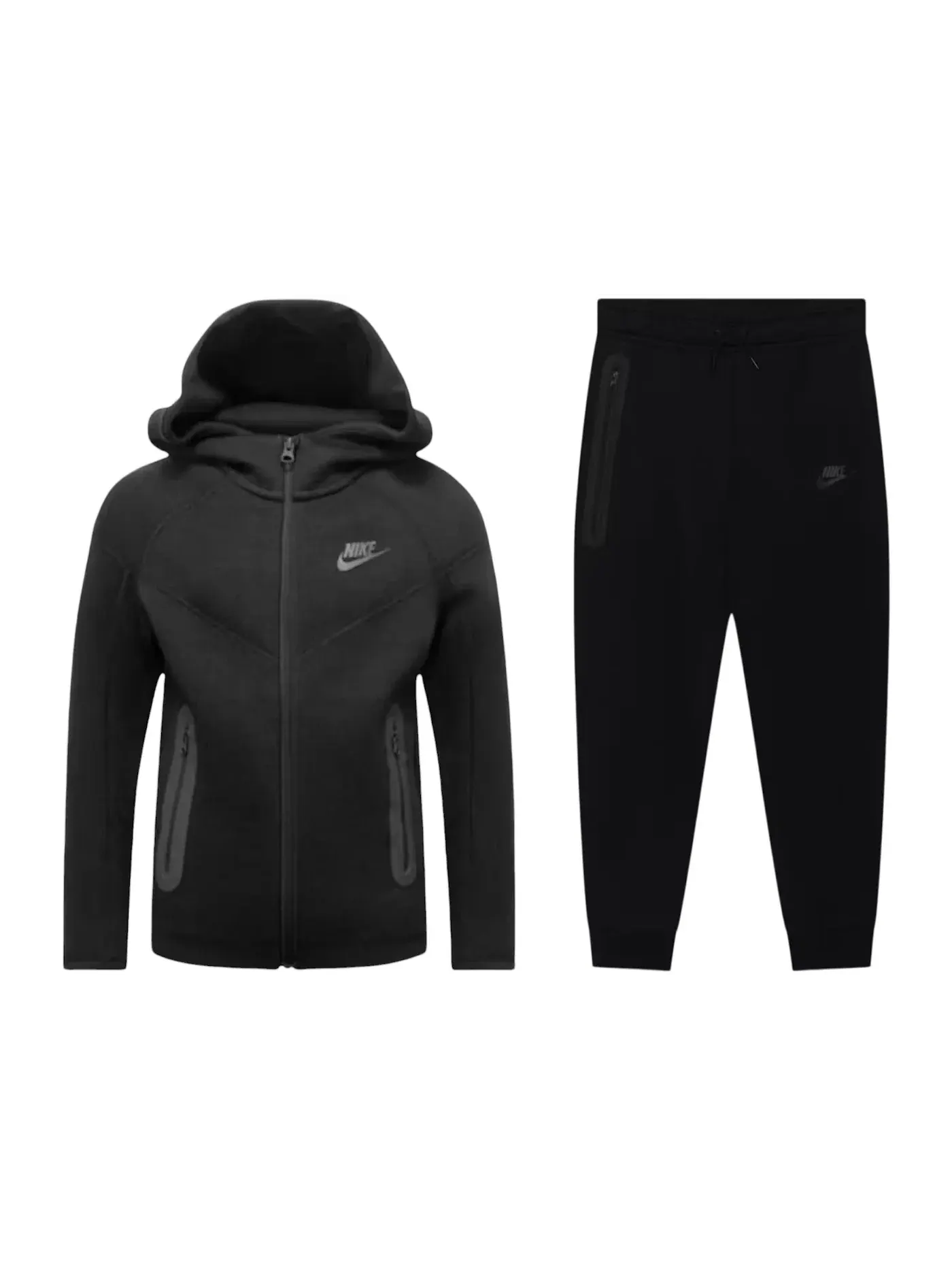 Детский комплект из худи и джоггеров с полной застежкой-молнией Tech Fleece Nike — изображение 1 из 1, черный