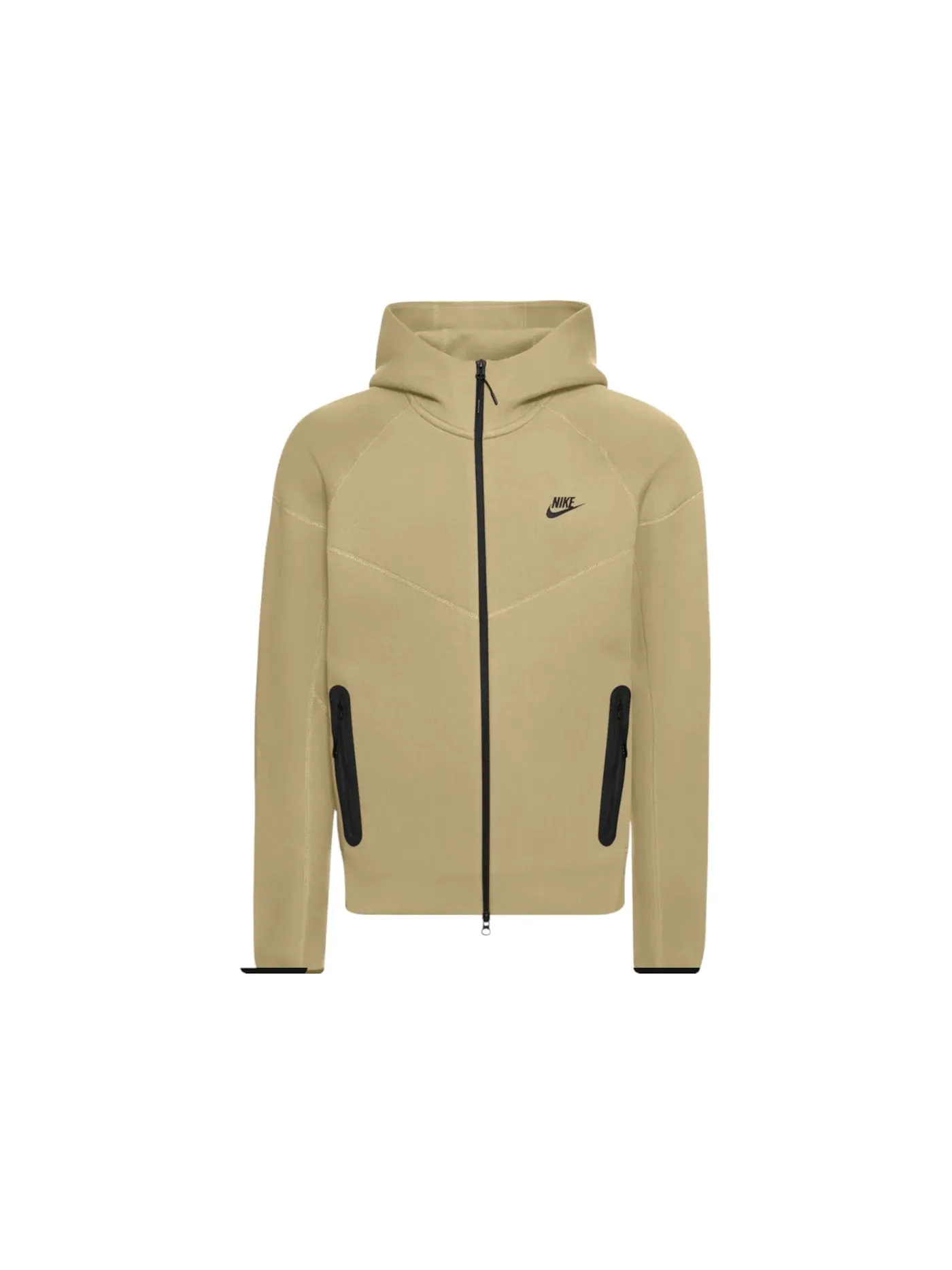 Мужская худи с длинным рукавом Tech Fleece Reimagined Full Zip Nike — изображение 1 из 1, оливковый/черный