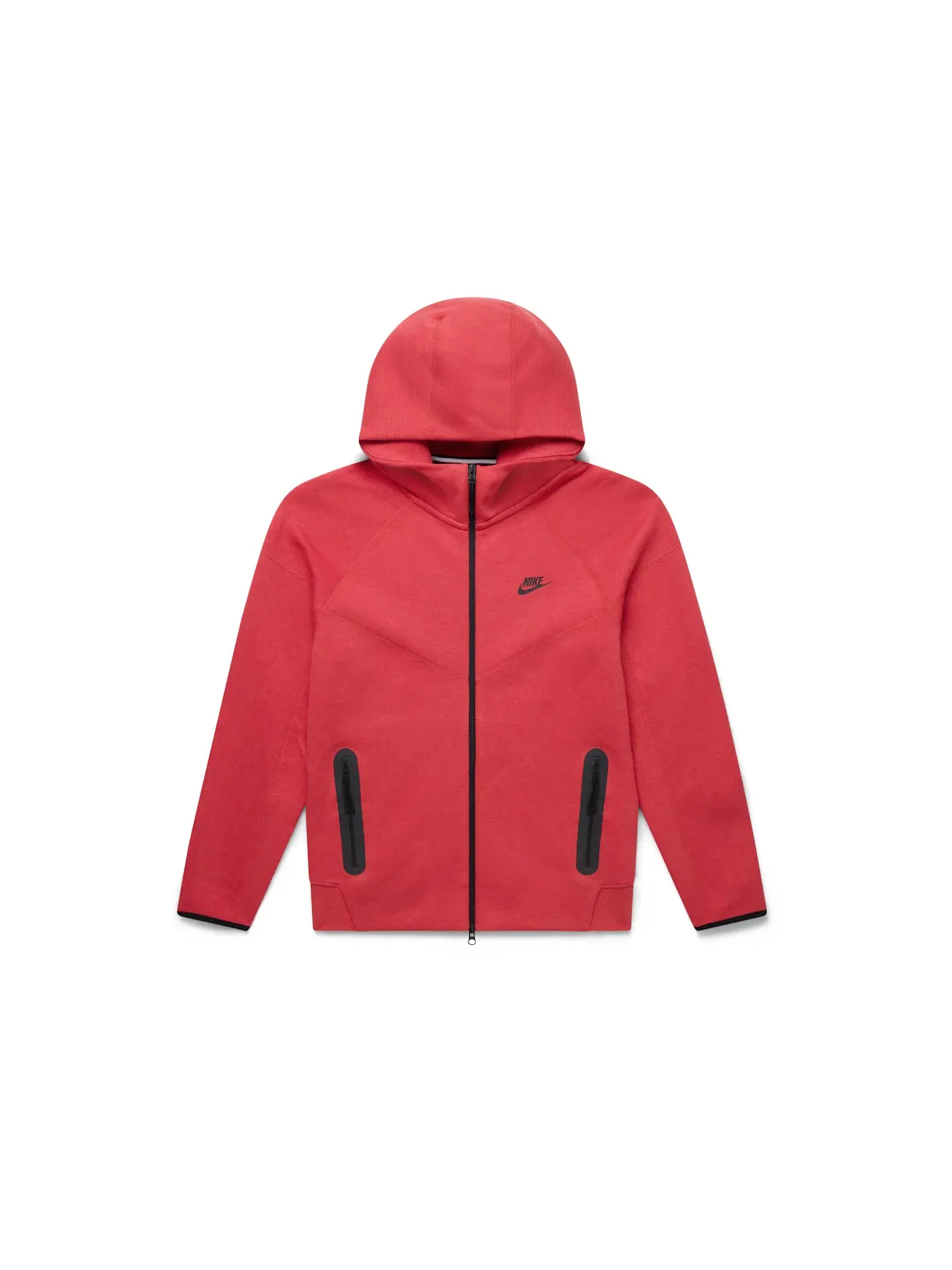 Мужской худи с полной застежкой-молнией Nike Sportswear Tech Fleece Windrunner — изображение 1 из 5, светлый красный/черный