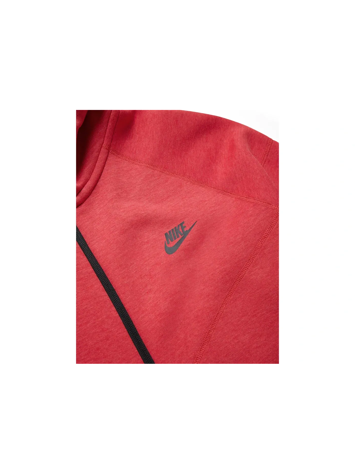 Мужской худи с полной застежкой-молнией Nike Sportswear Tech Fleece Windrunner — изображение 2 из 5, светлый красный/черный
