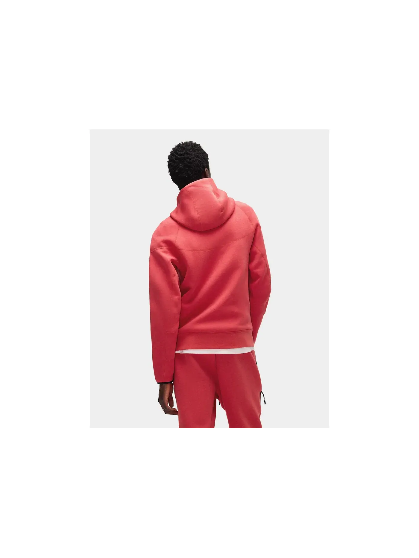 Мужской худи с полной застежкой-молнией Nike Sportswear Tech Fleece Windrunner — изображение 4 из 5, светлый красный/черный