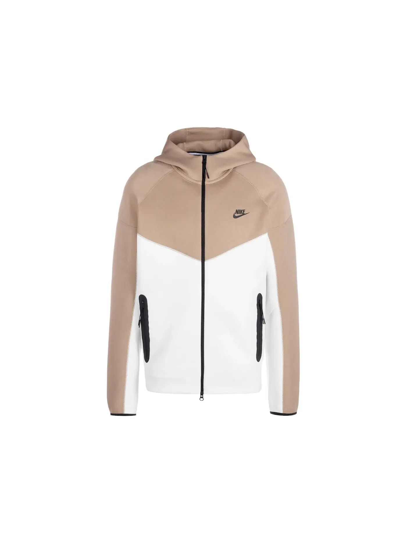 Мужская худи Nike Tech Fleece Windrunner — изображение 1 из 1, белый/хаки/черный