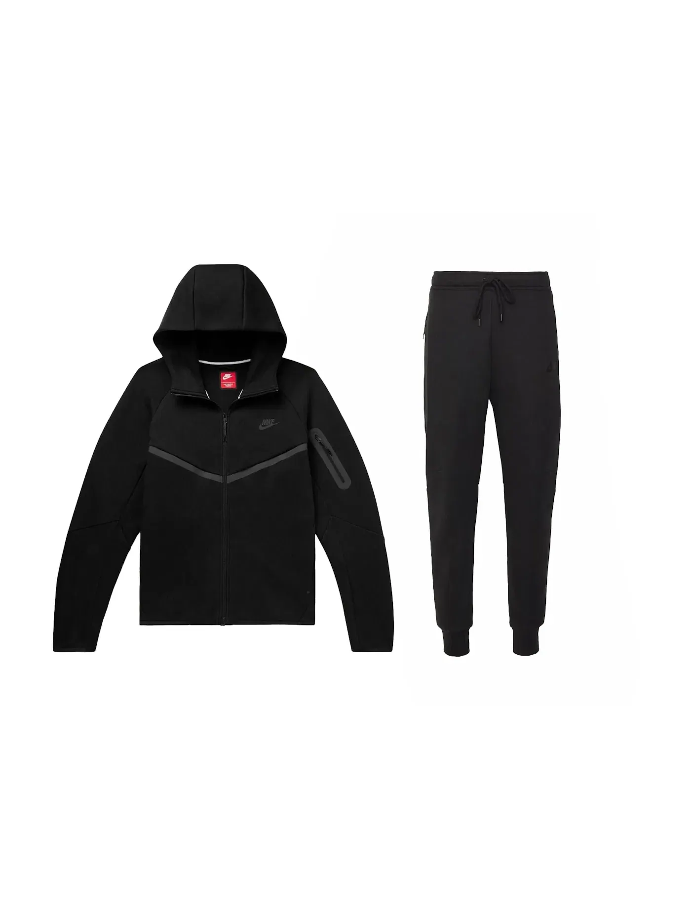 Мужской комплект с молнией из Tech Fleece Windrunner Nike — изображение 1 из 1, черный/черный