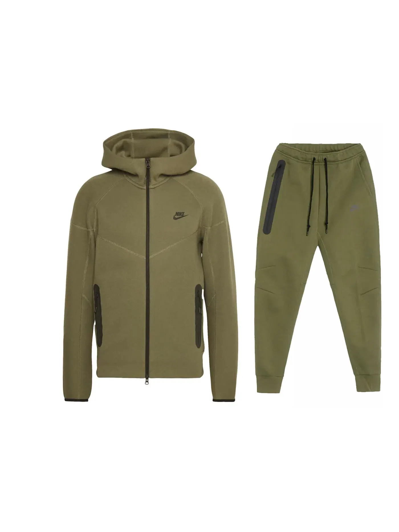 Мужской комплект из худи и джоггеров Tech Fleece Windrunner Nike — изображение 1 из 1, оливковый/черный