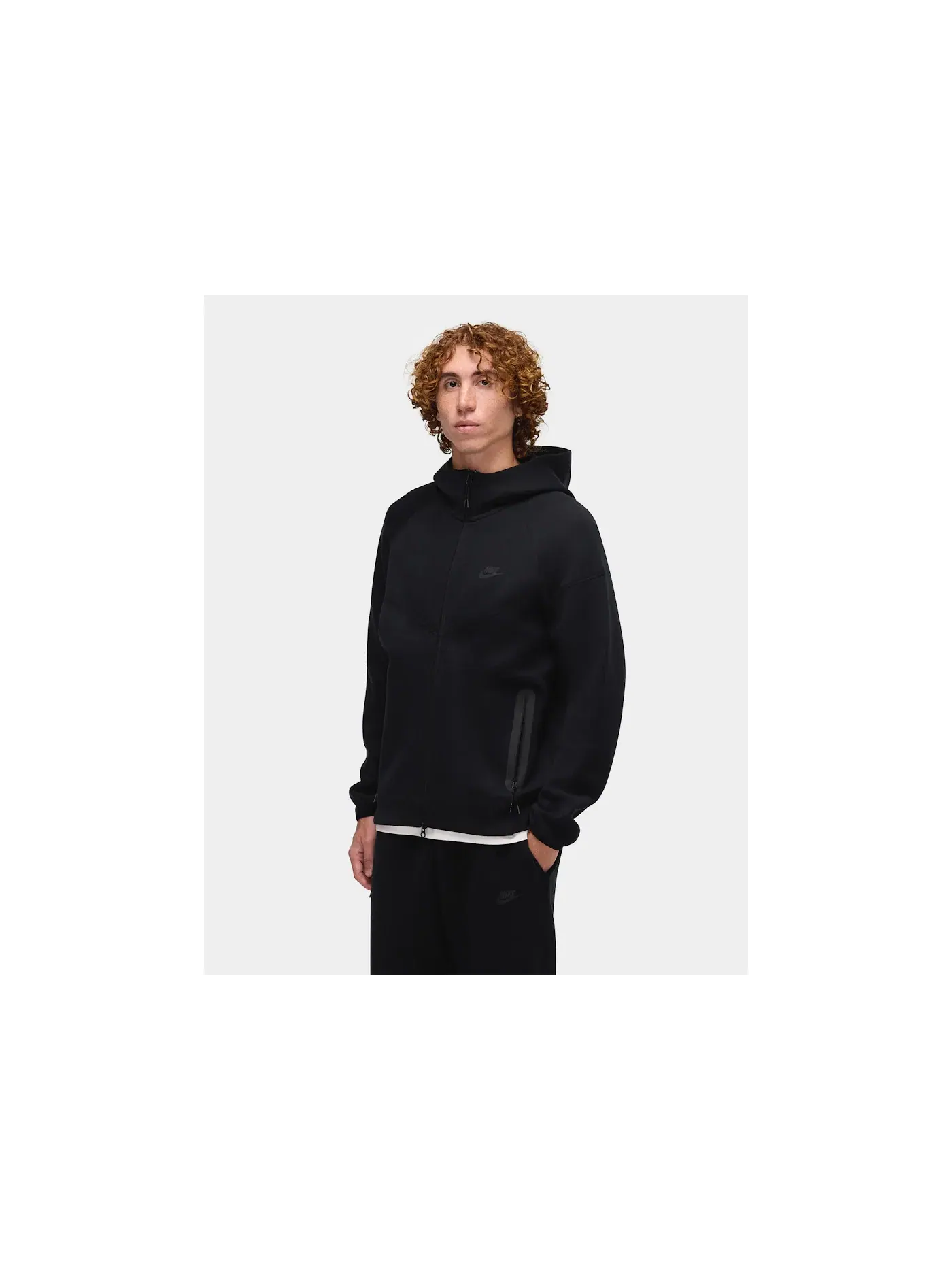 Мужская худи с молнией Nike Tech Fleece Windrunner — изображение 3 из 5, черный/черный