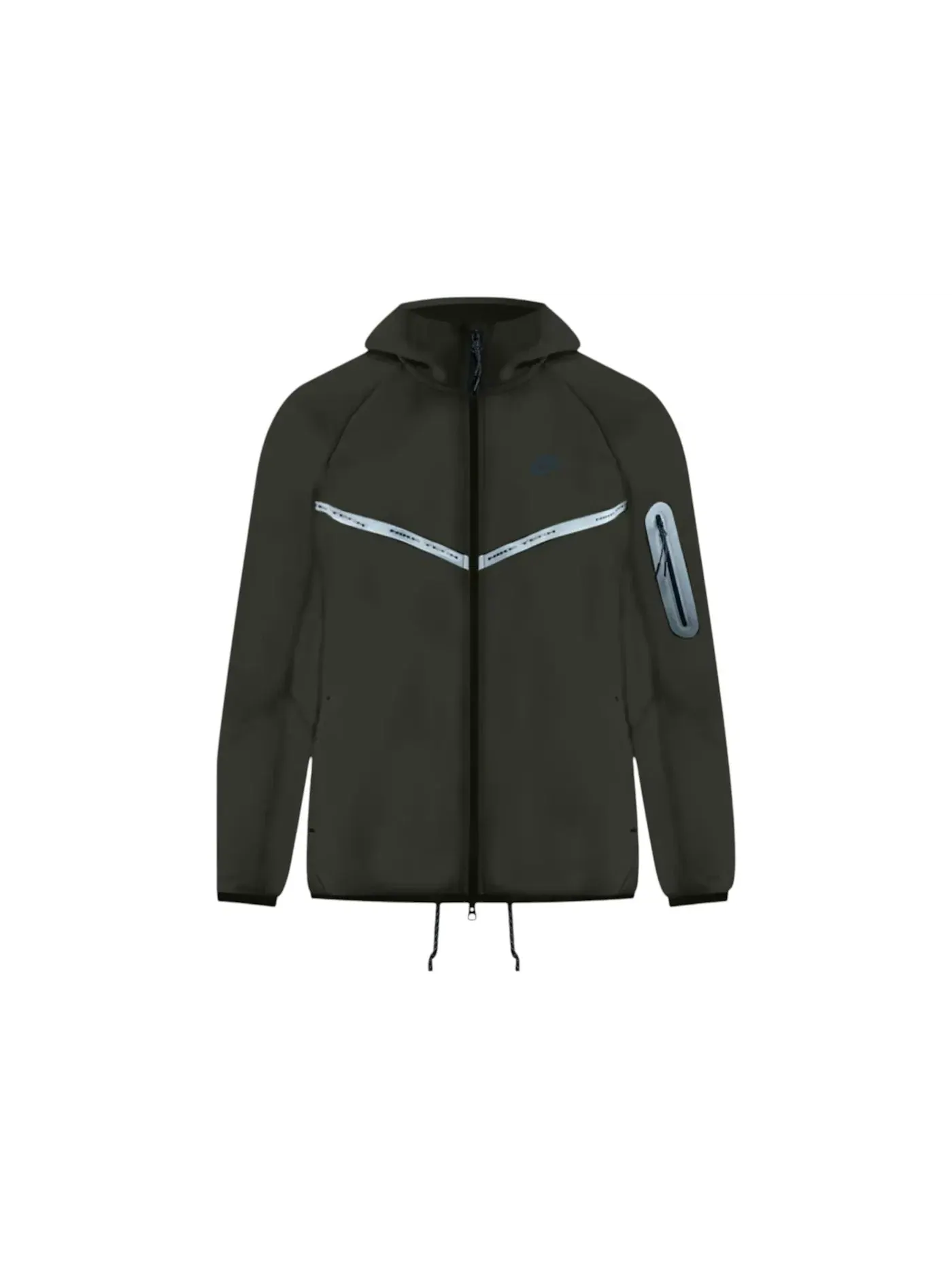 Мужская куртка с капюшоном Nike Sportswear Tech Fleece Windrunner Reflective Sequoia — изображение 1 из 1, черный