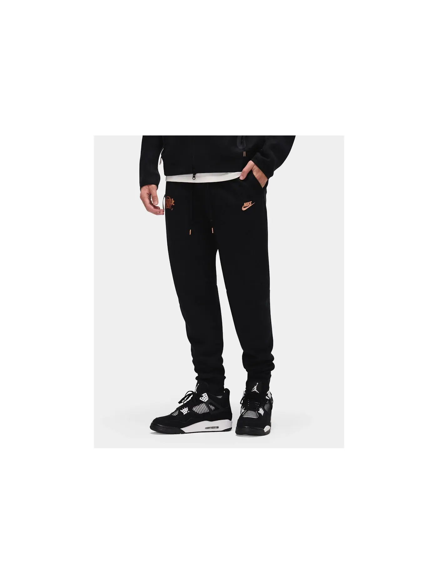 Мужские джоггеры из флиса Tech Fleece Nike — изображение 3 из 4, черный/металлик красный