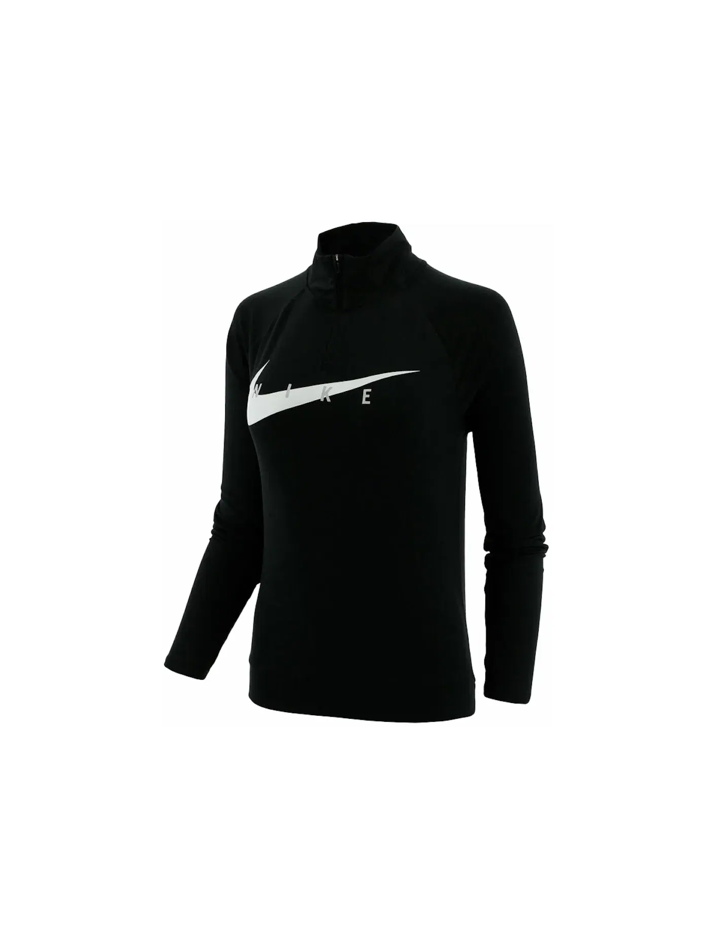 Женская футболка с длинным рукавом Nike Swoosh Run — изображение 1 из 2, черный/белый