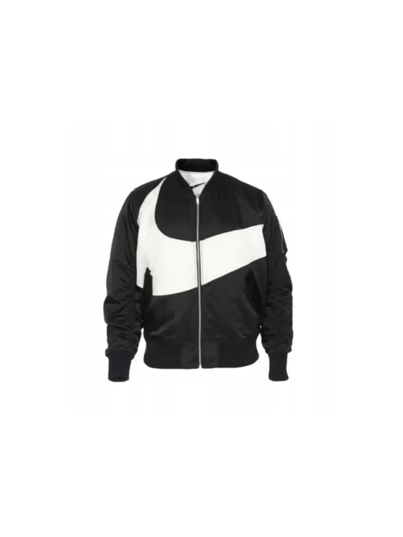 Мужская куртка-бомбер с принтом Nike SWOOSH Therma Fit Reversible — изображение 1 из 3, черный/белый