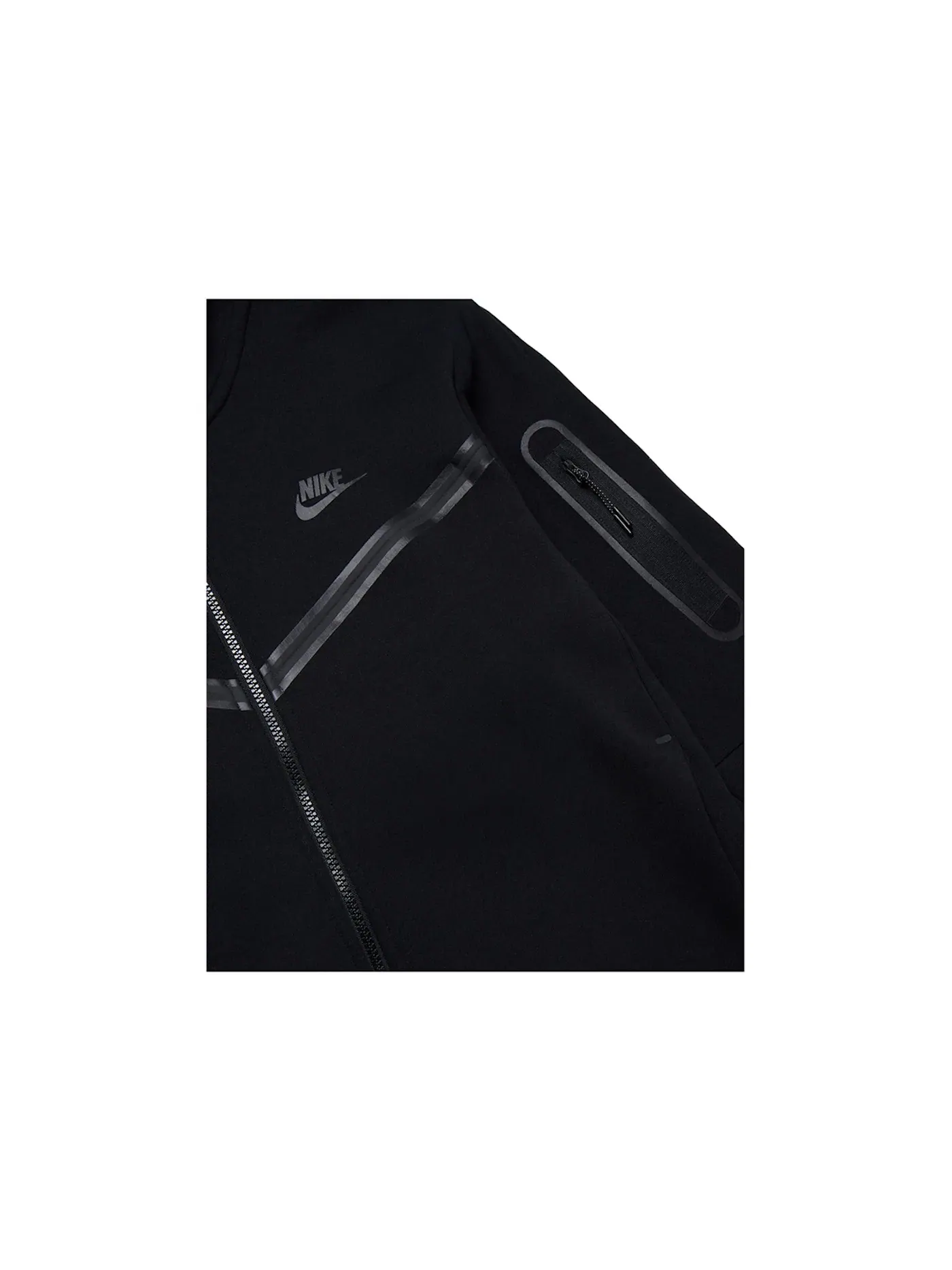 Мужская куртка-худи с застежкой-молнией Nike Tech Fleece Full-Zip Hoodie — изображение 2 из 4, черный