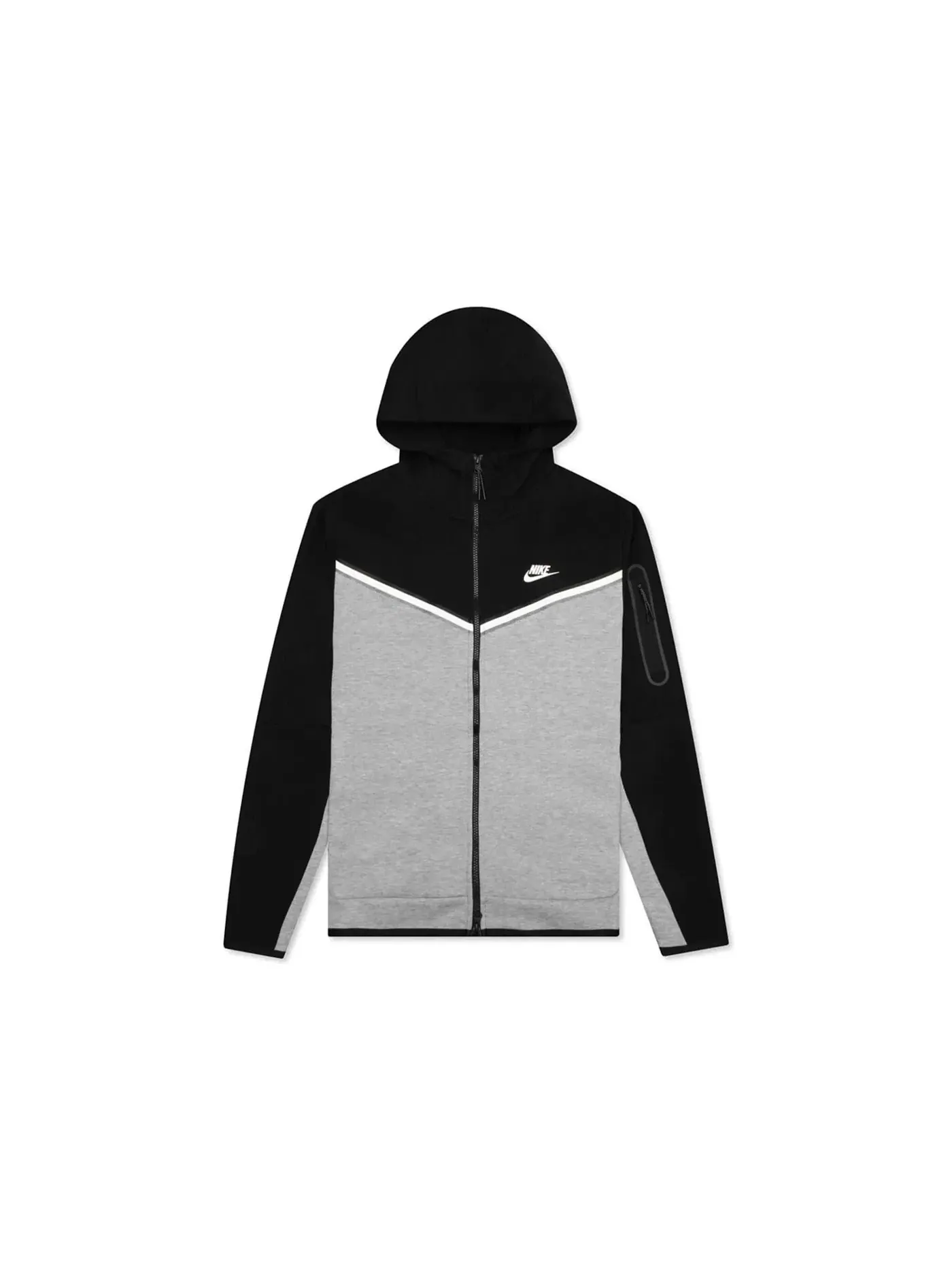 Мужская худи на молнии Nike Tech Fleece — изображение 1 из 2, черный/темно-серый
