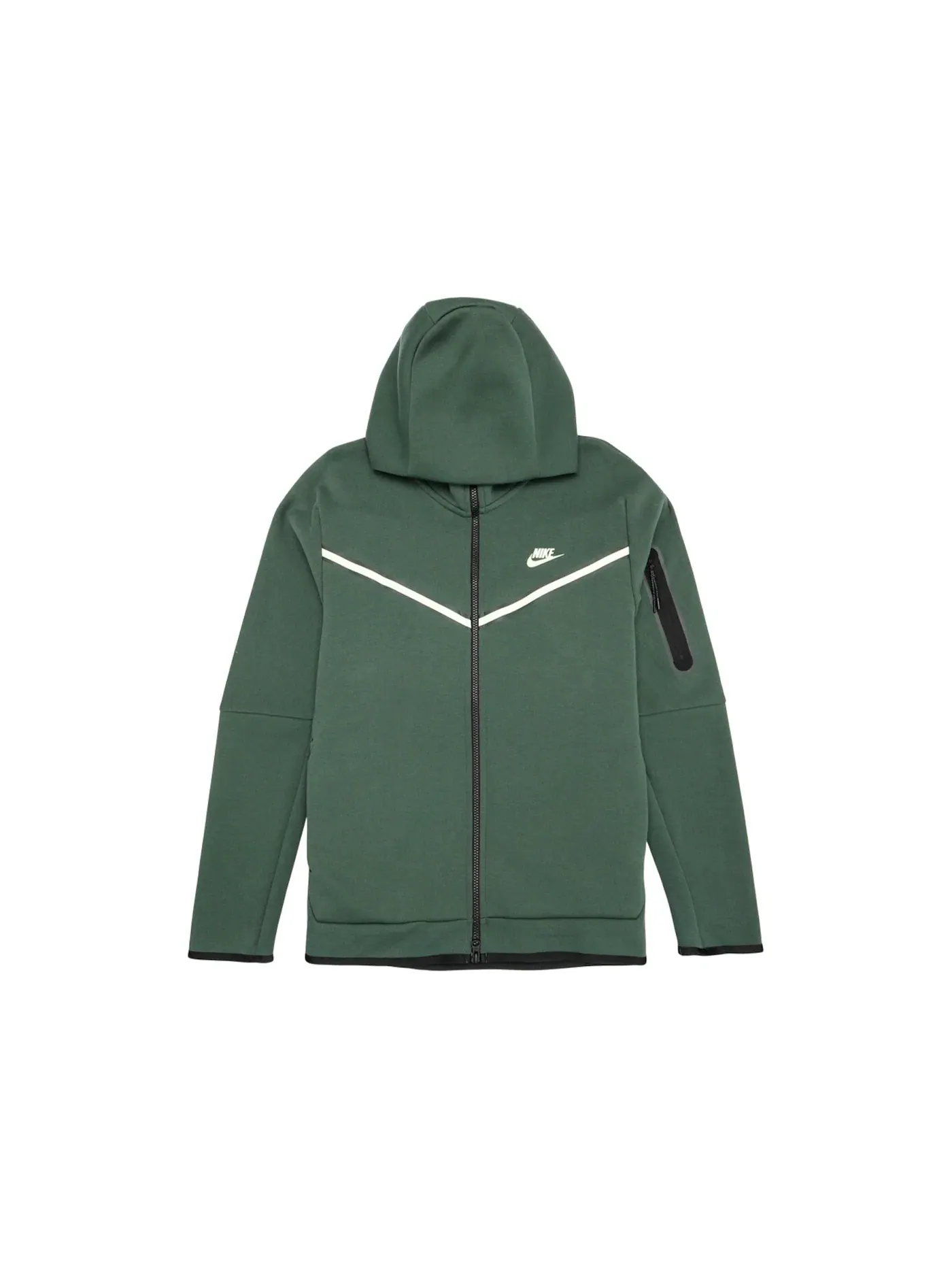 Мужская куртка с капюшоном Nike Tech Fleece — изображение 1 из 1, зеленый/светлый