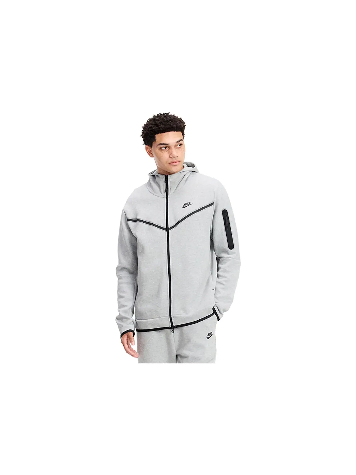Мужская куртка с длинным рукавом Hoodie Nike — изображение 3 из 4, серый/черный