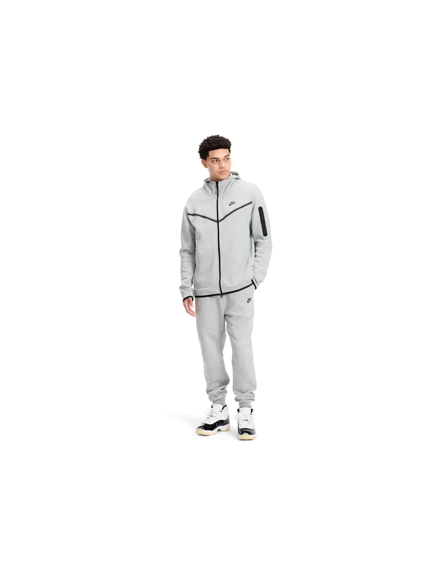 Мужской спортивный комплект с капюшоном Full Zip Hoodie & Joggers Set Nike — изображение 2 из 3, серый