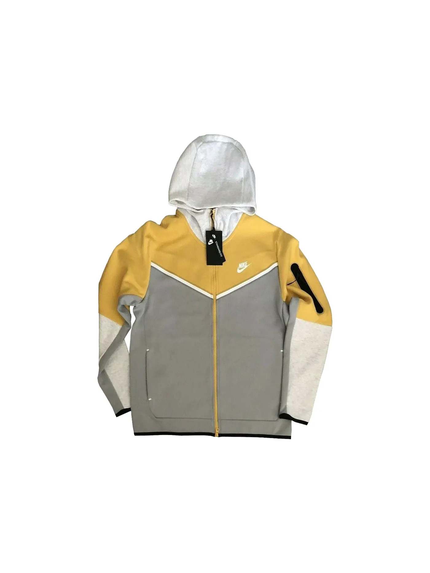 Мужская куртка из футера Tech Fleece с полной застежкой-молнией Nike — изображение 1 из 1, серый/черный