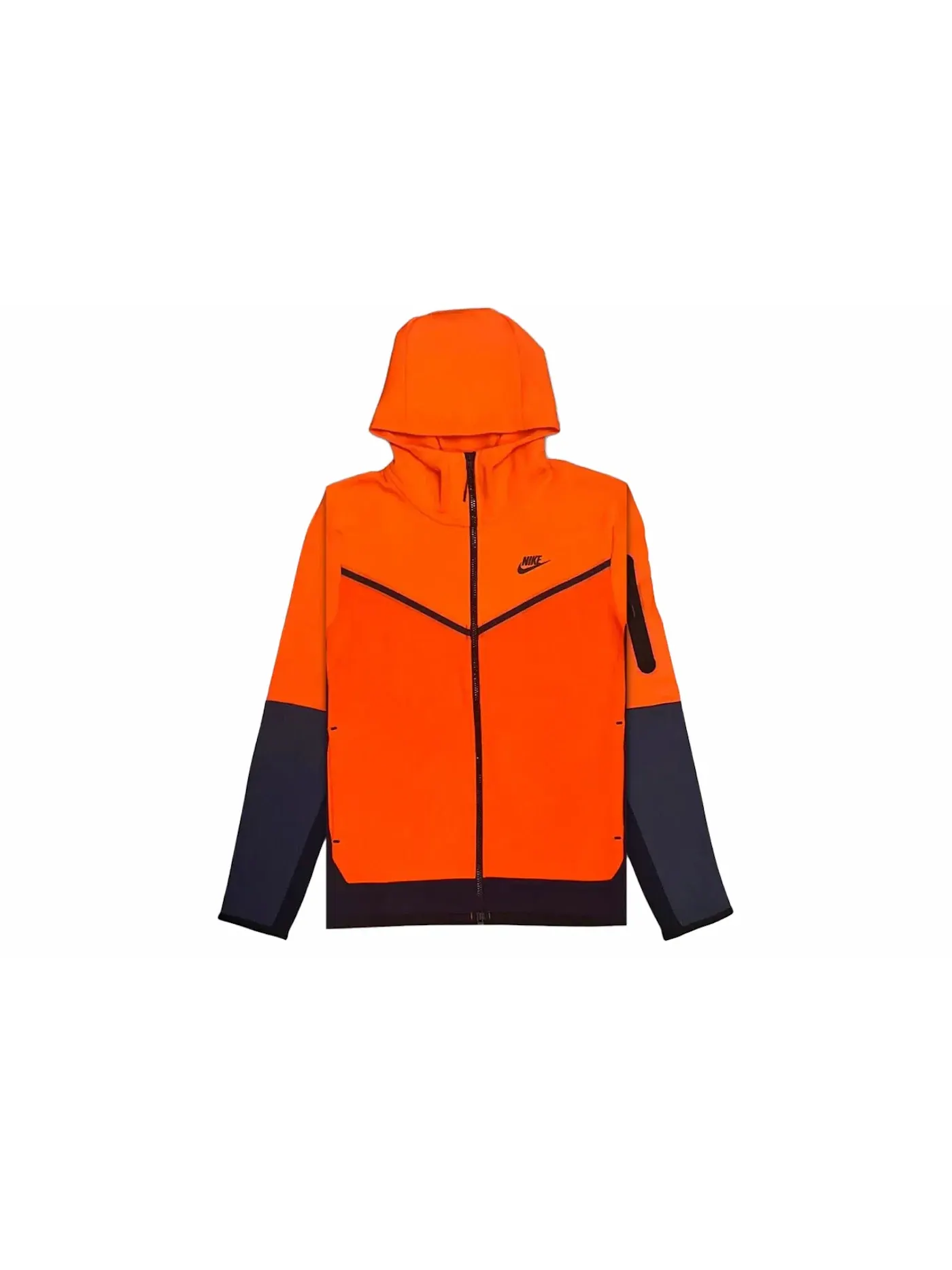 Мужская куртка-худи из футера Tech Fleece Nike — изображение 1 из 1, оранжевый/синий/черный