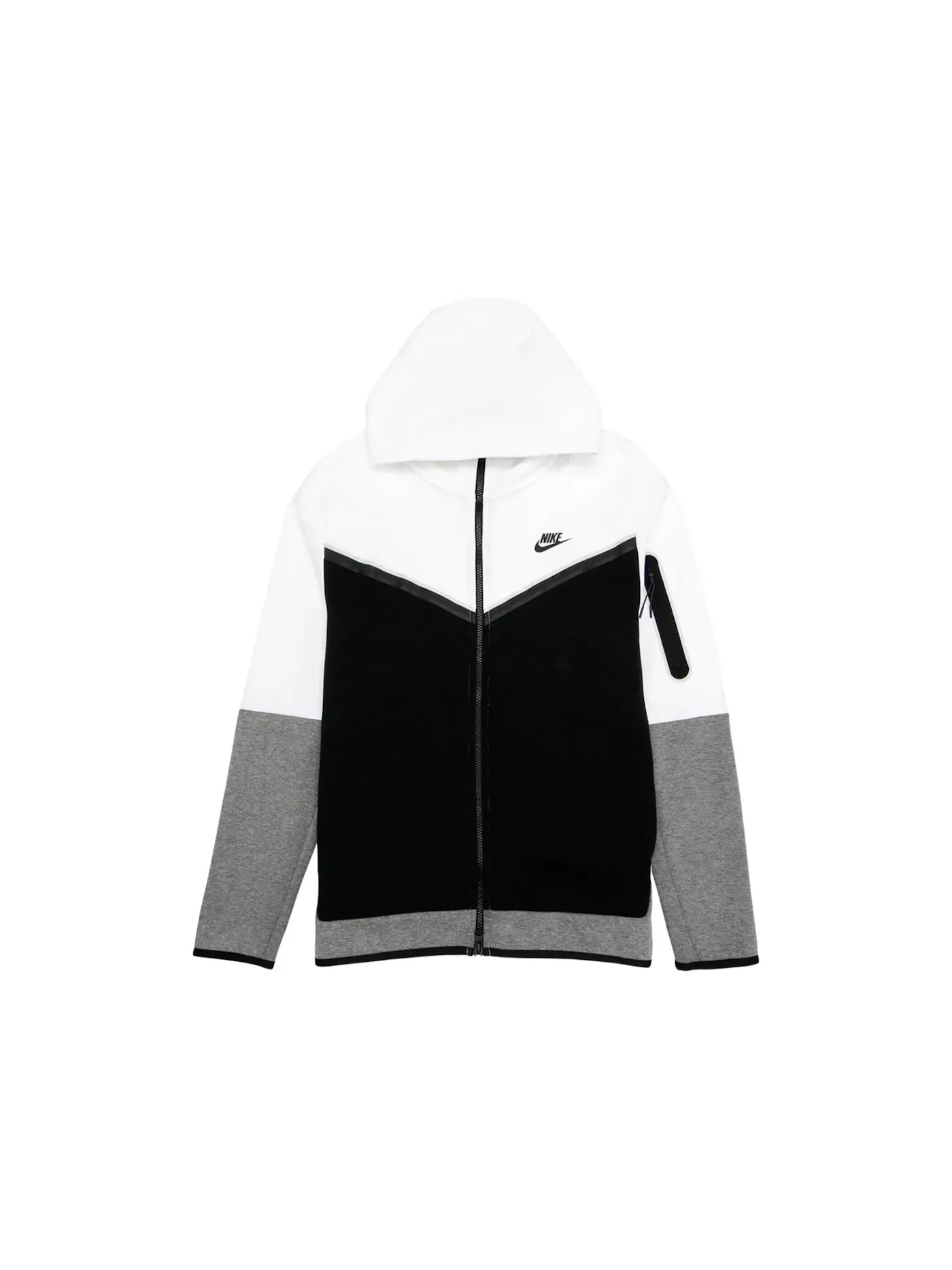 Мужская куртка Tech Fleece с полной застежкой-молнией Nike — изображение 1 из 2, белый/черный//черный