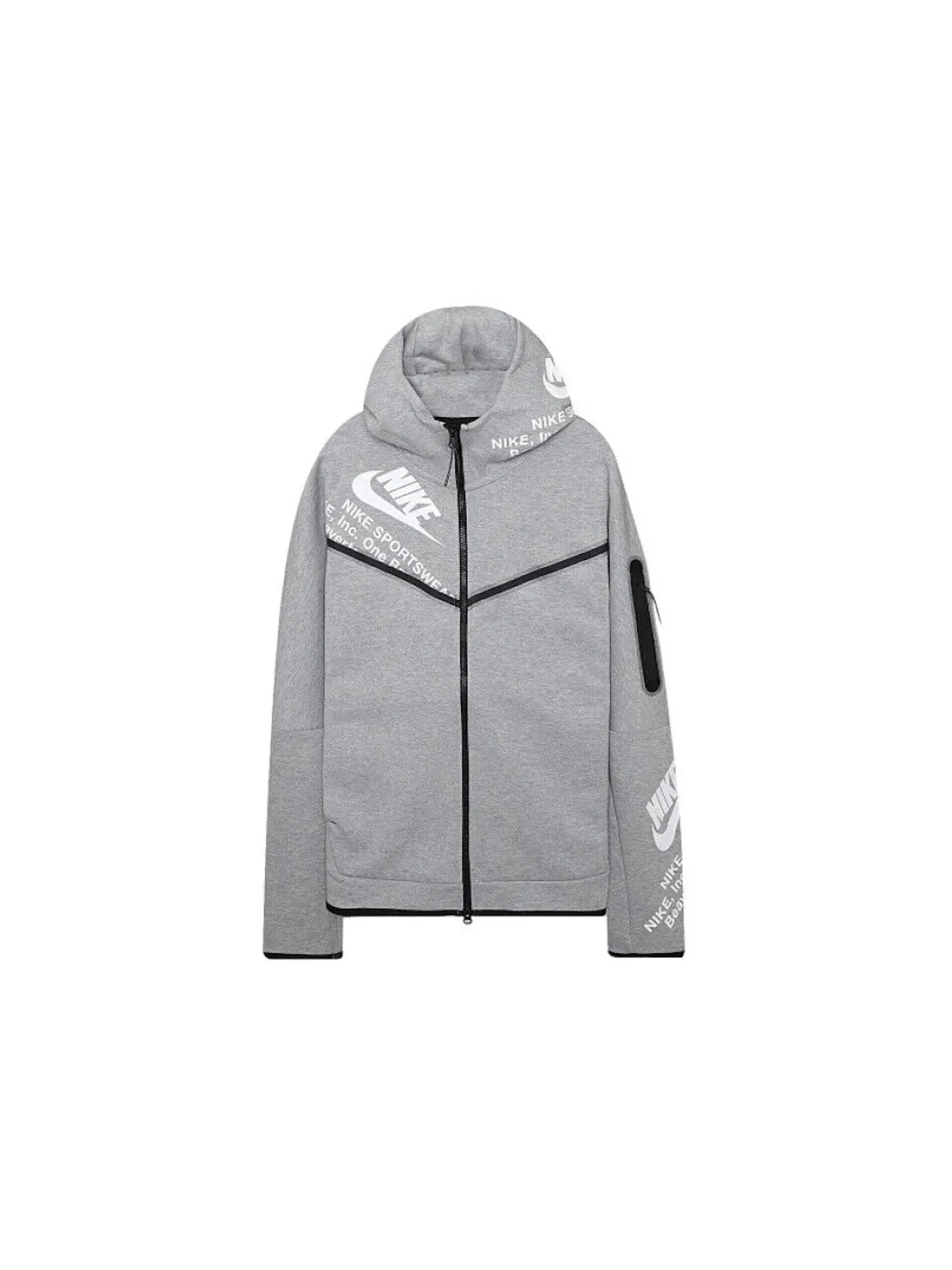 Мужская худи с принтом Tech Fleece Nike — изображение 1 из 1, серый
