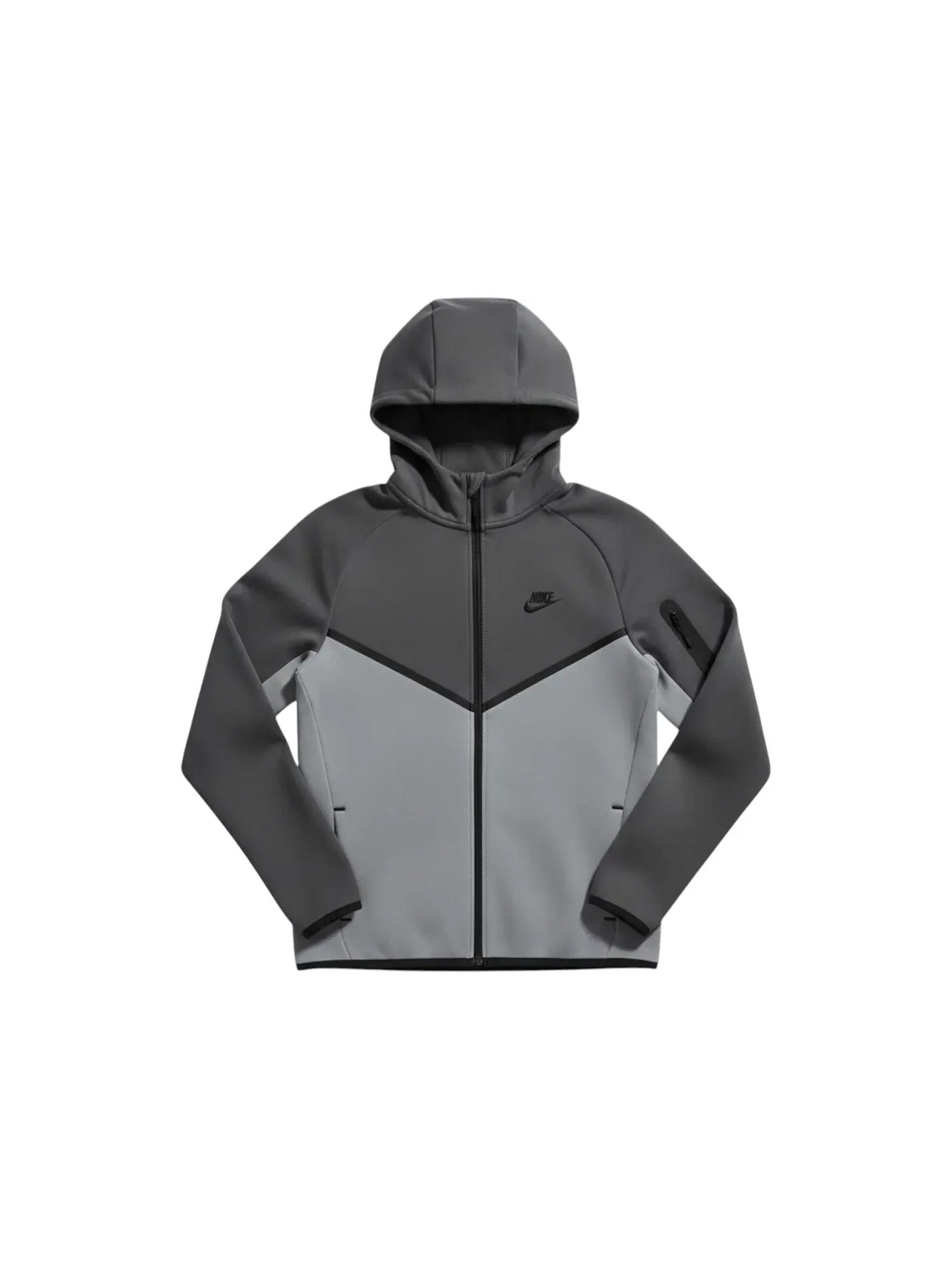 Мужская худи Nike Tech Fleece Windrunner Full Zip Hoodie — изображение 1 из 1, серый/черный