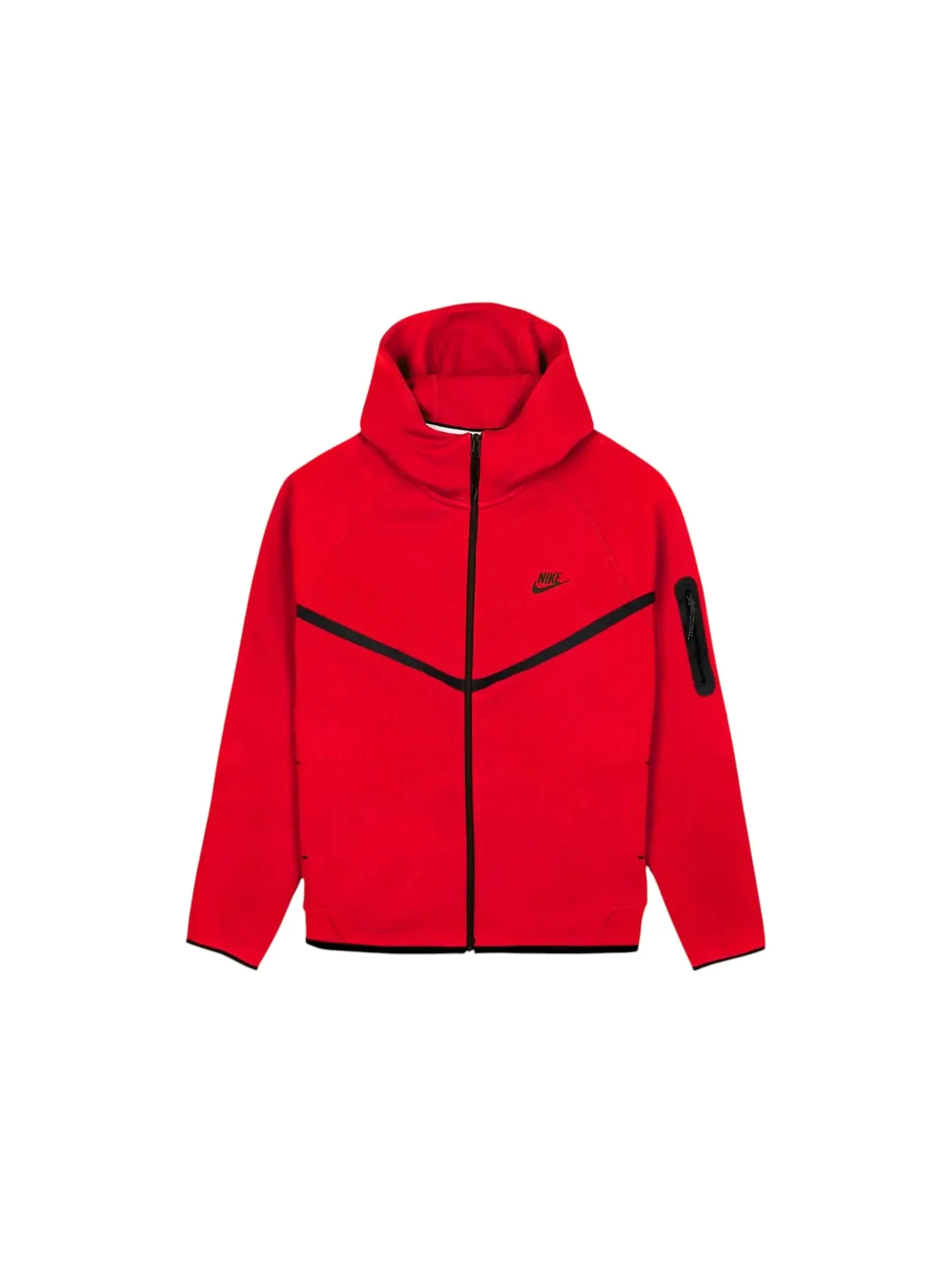 Мужское худи с длинным рукавом Nike Tech Fleece Windrunner — изображение 1 из 1, красный черный