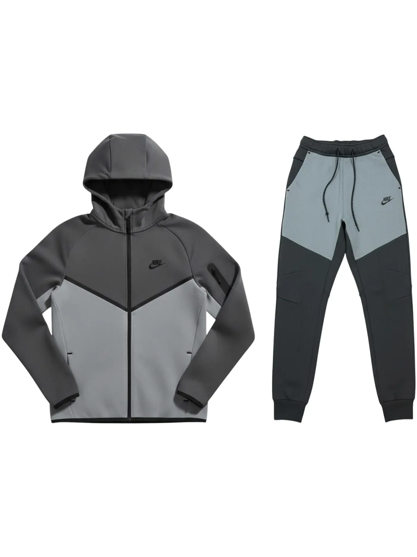 Мужской комплект из худи и джоггеров Nike Tech Fleece Windrunner Set — изображение 1 из 1, серый черный