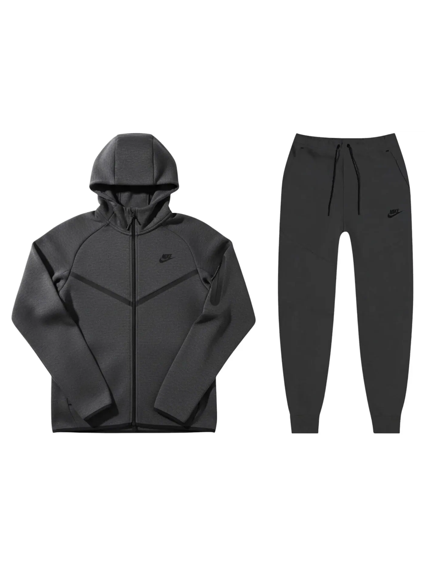 Мужской спортивный комплект из футера с капюшоном и брюками Nike Tech Fleece Windrunner — изображение 1 из 1, черный/черный
