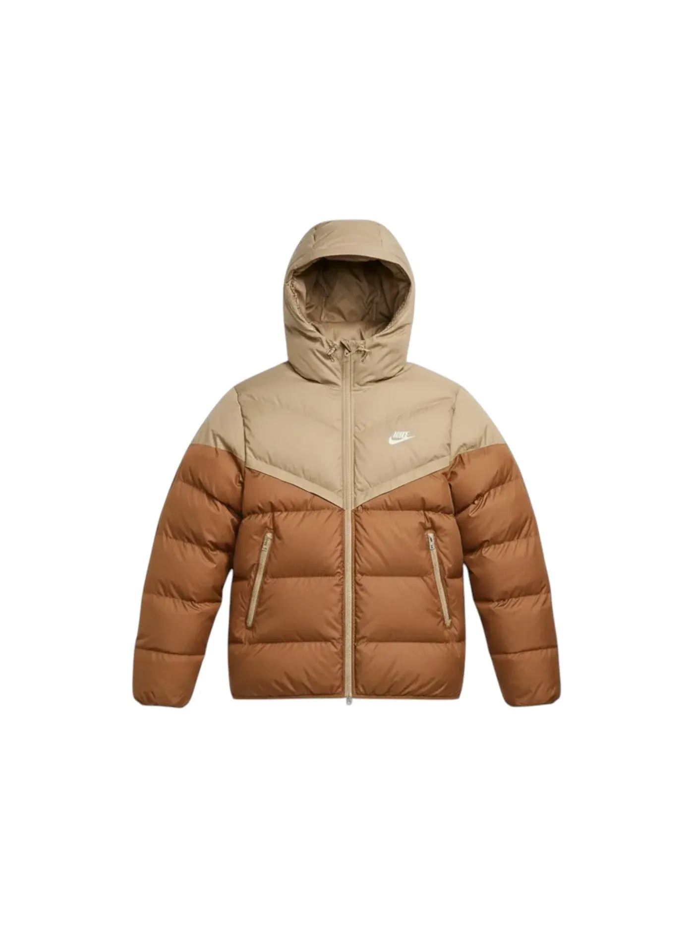 Мужская куртка-пуховик с капюшоном Nike Windrunner PrimaLoft Storm-FIT — изображение 1 из 1, хаки/светлый бежевый